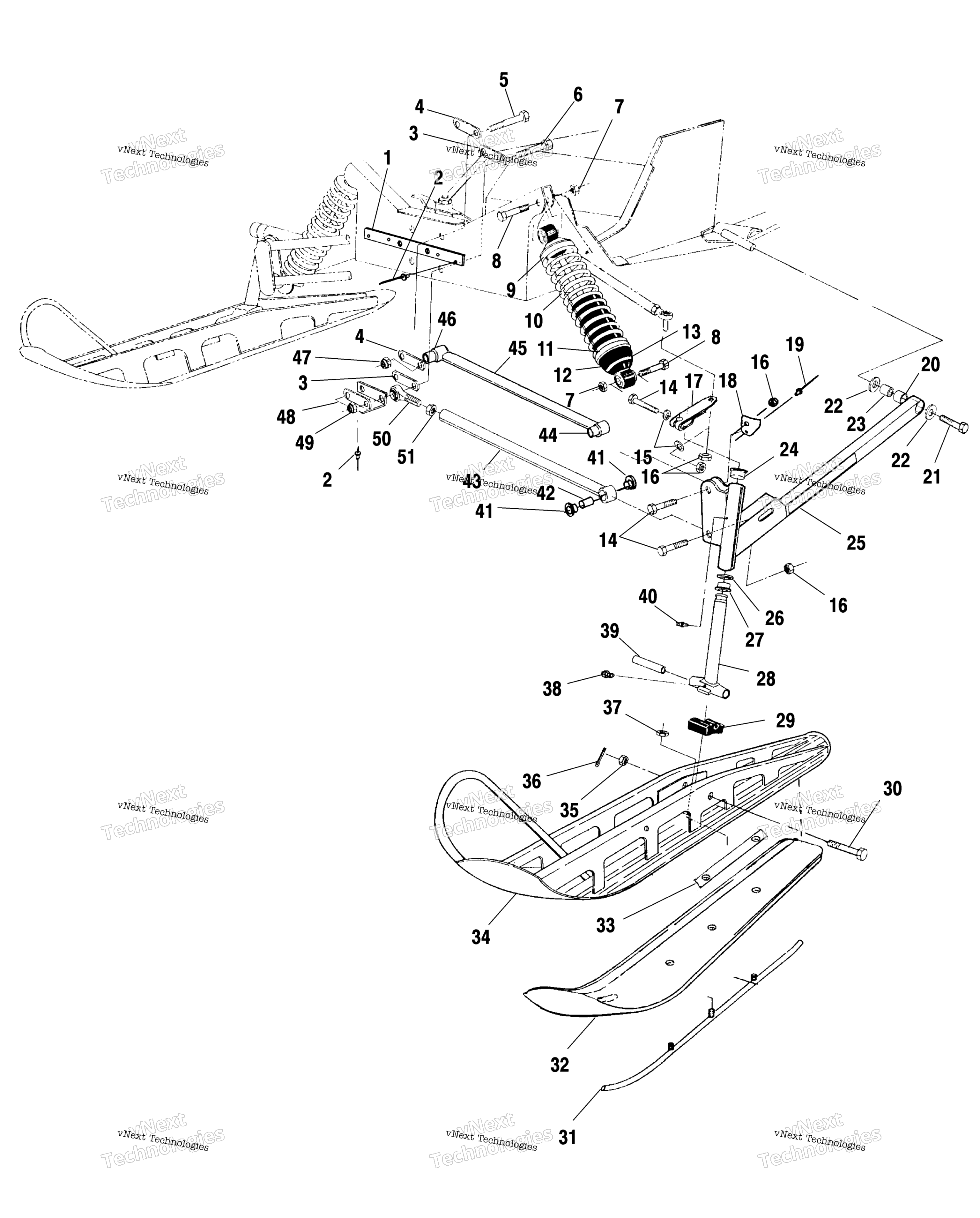 Передняя часть Suspension & Ski