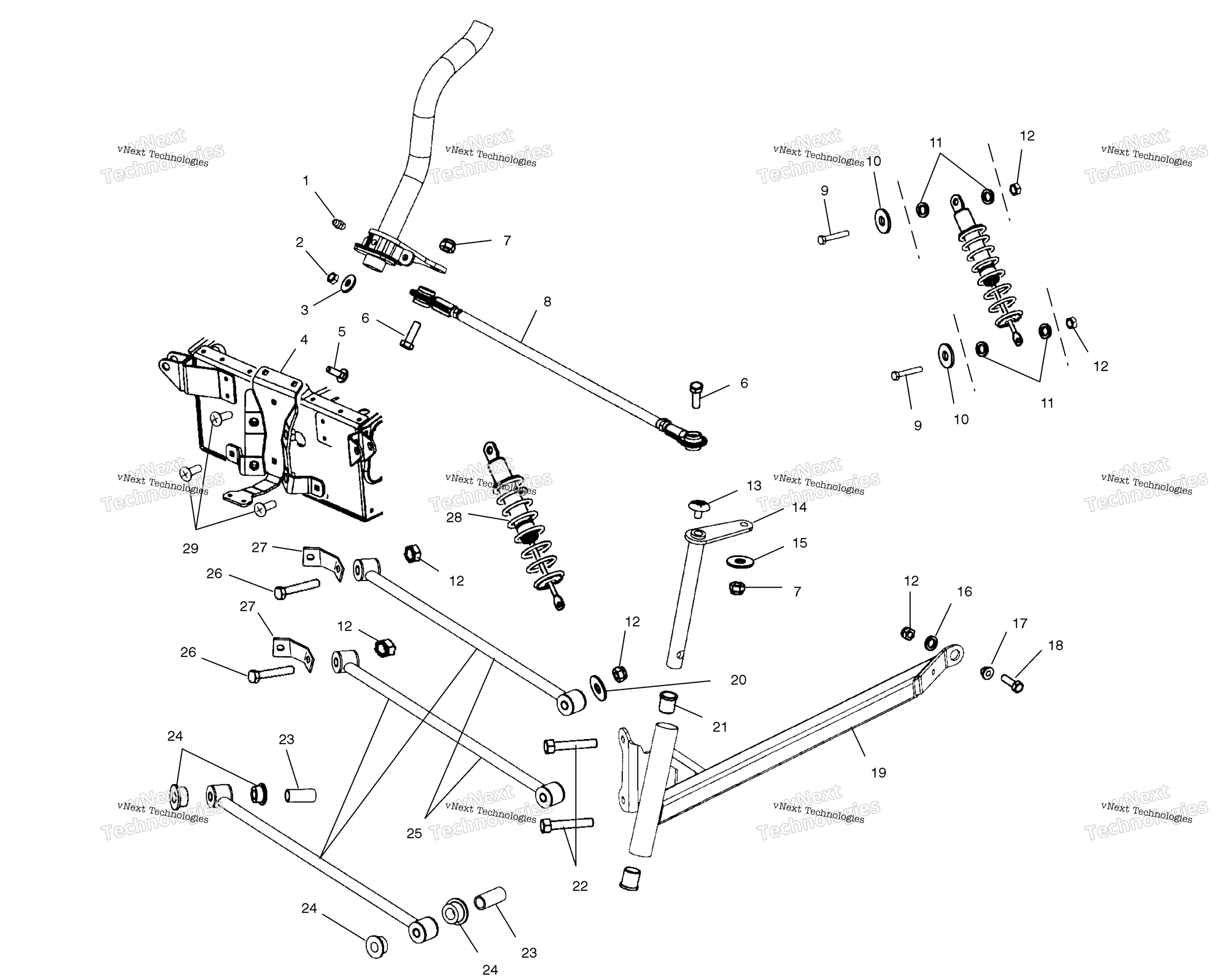 Передняя часть Suspension & Steering
