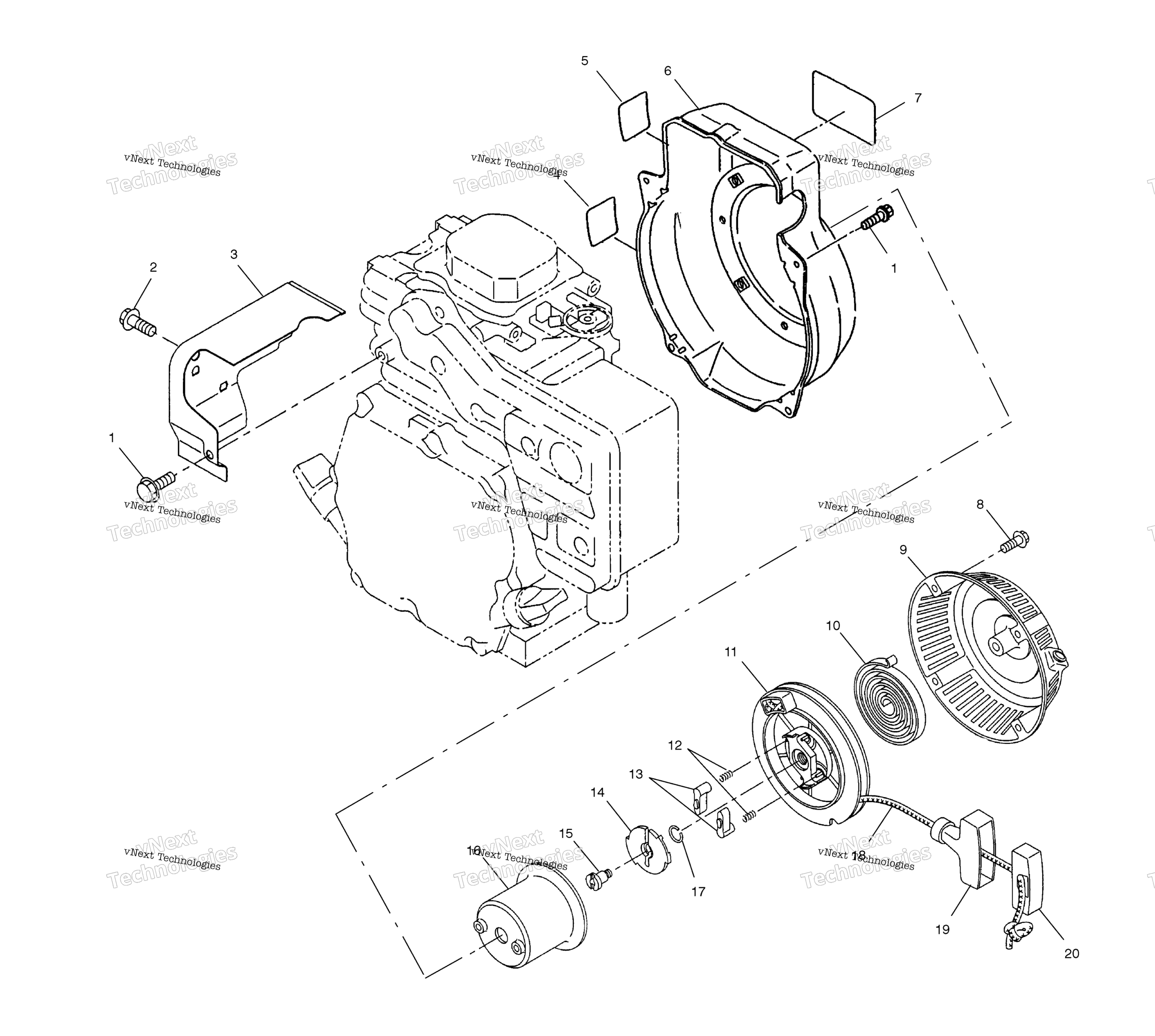 Ручной стартер Starter/Blower Housing