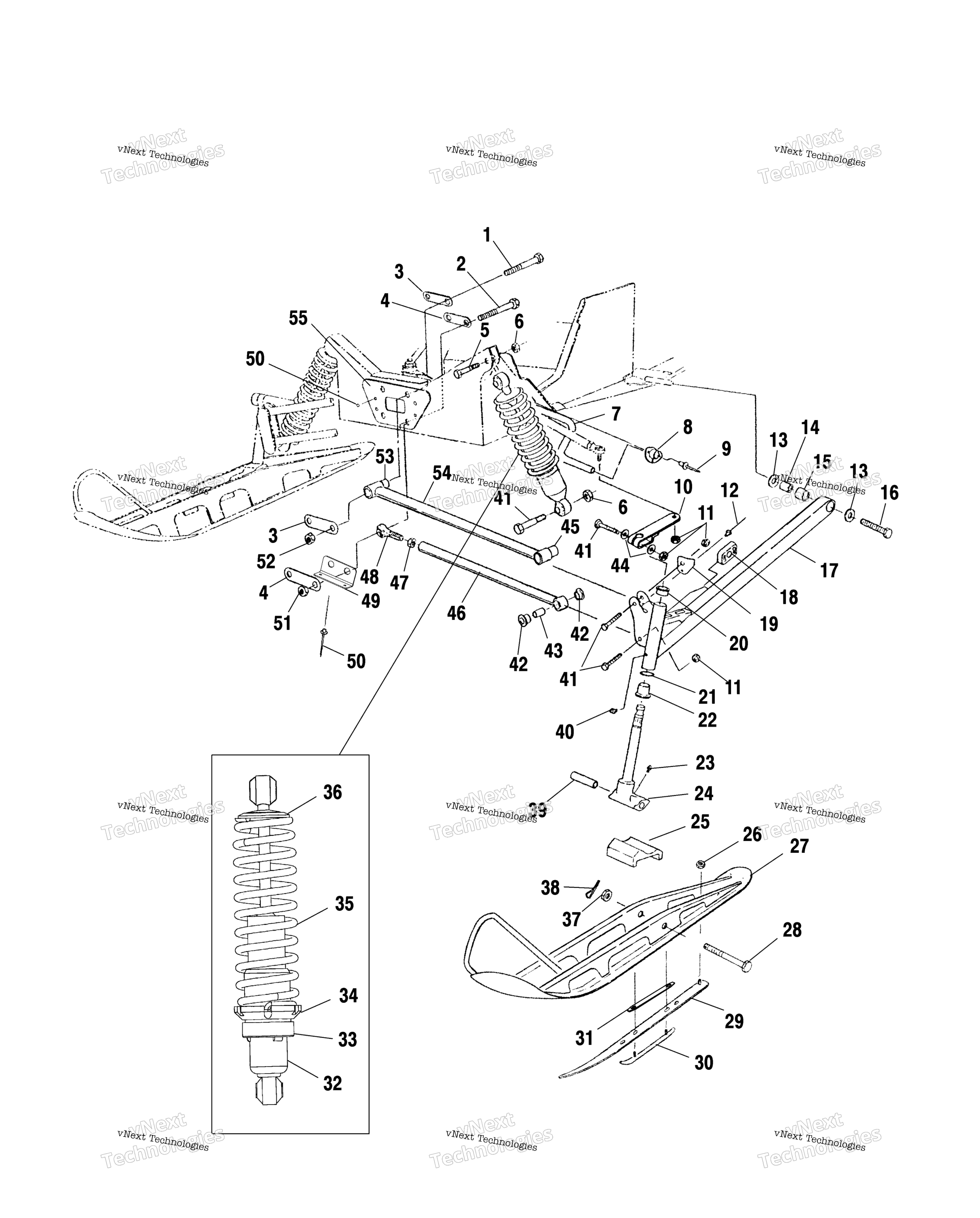 Передняя часть Suspension & Ski S01st5bs