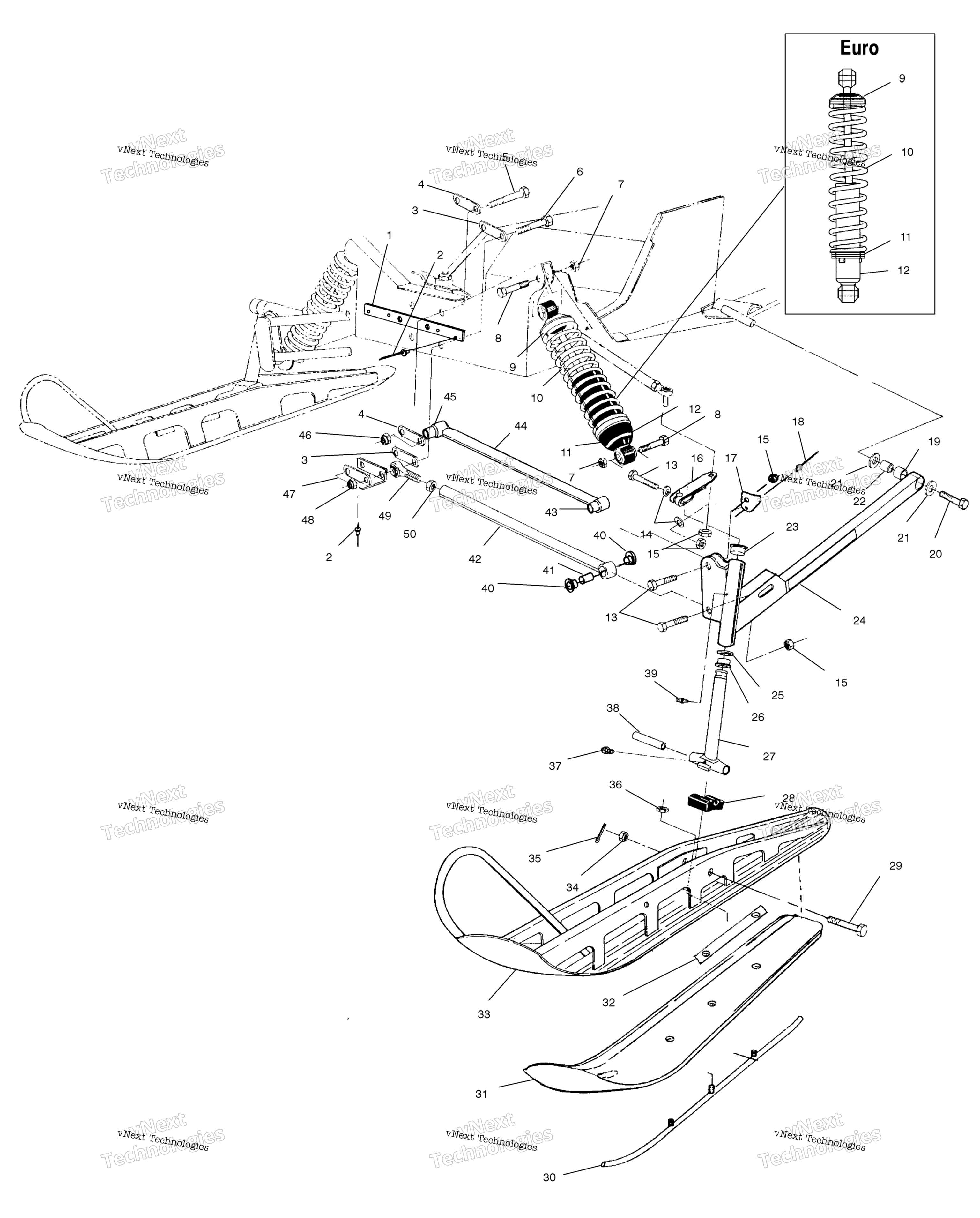Передняя часть Suspension & Ski S02su4bs/Be