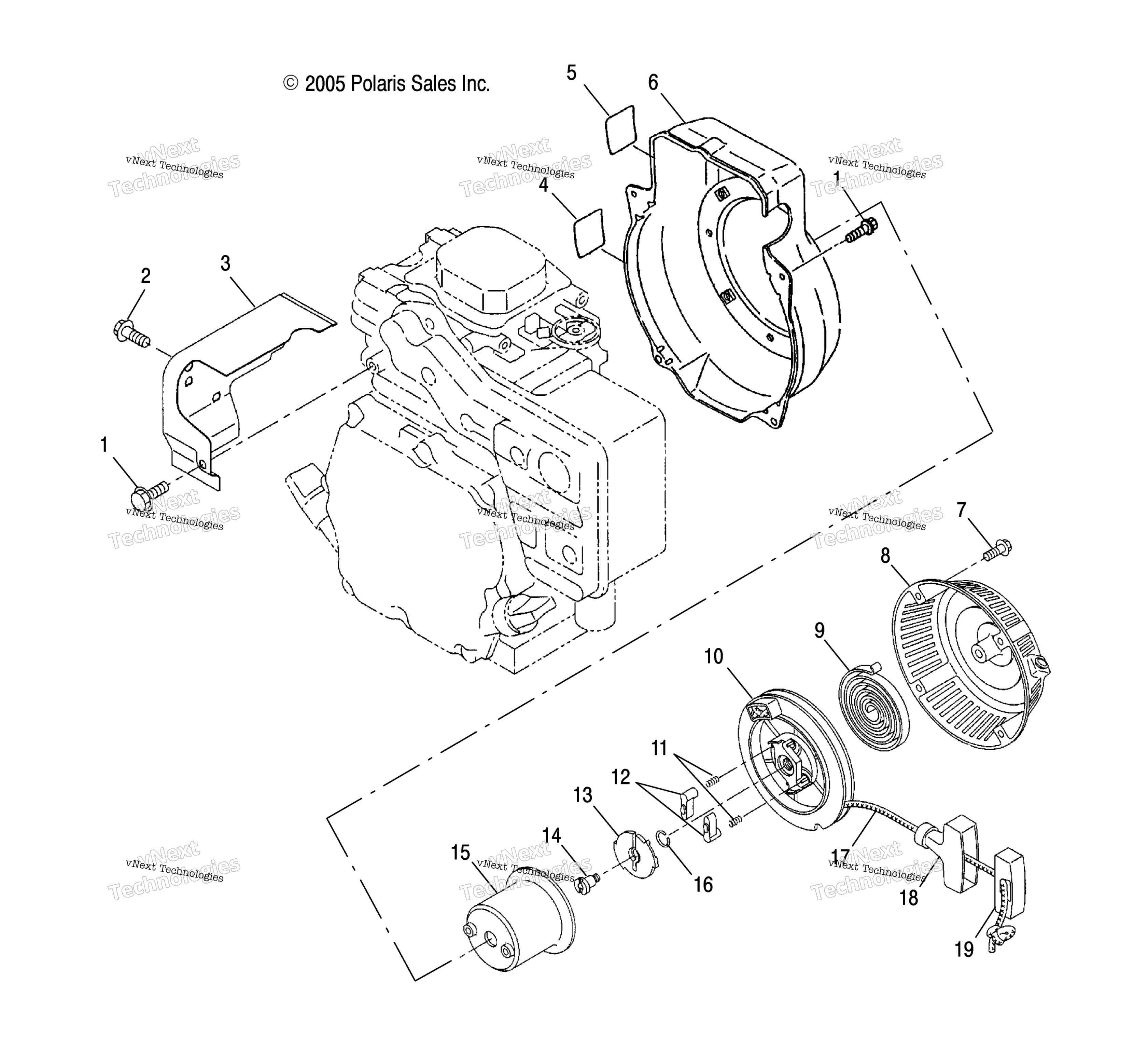 Ручной стартер Starter/Blower Housing