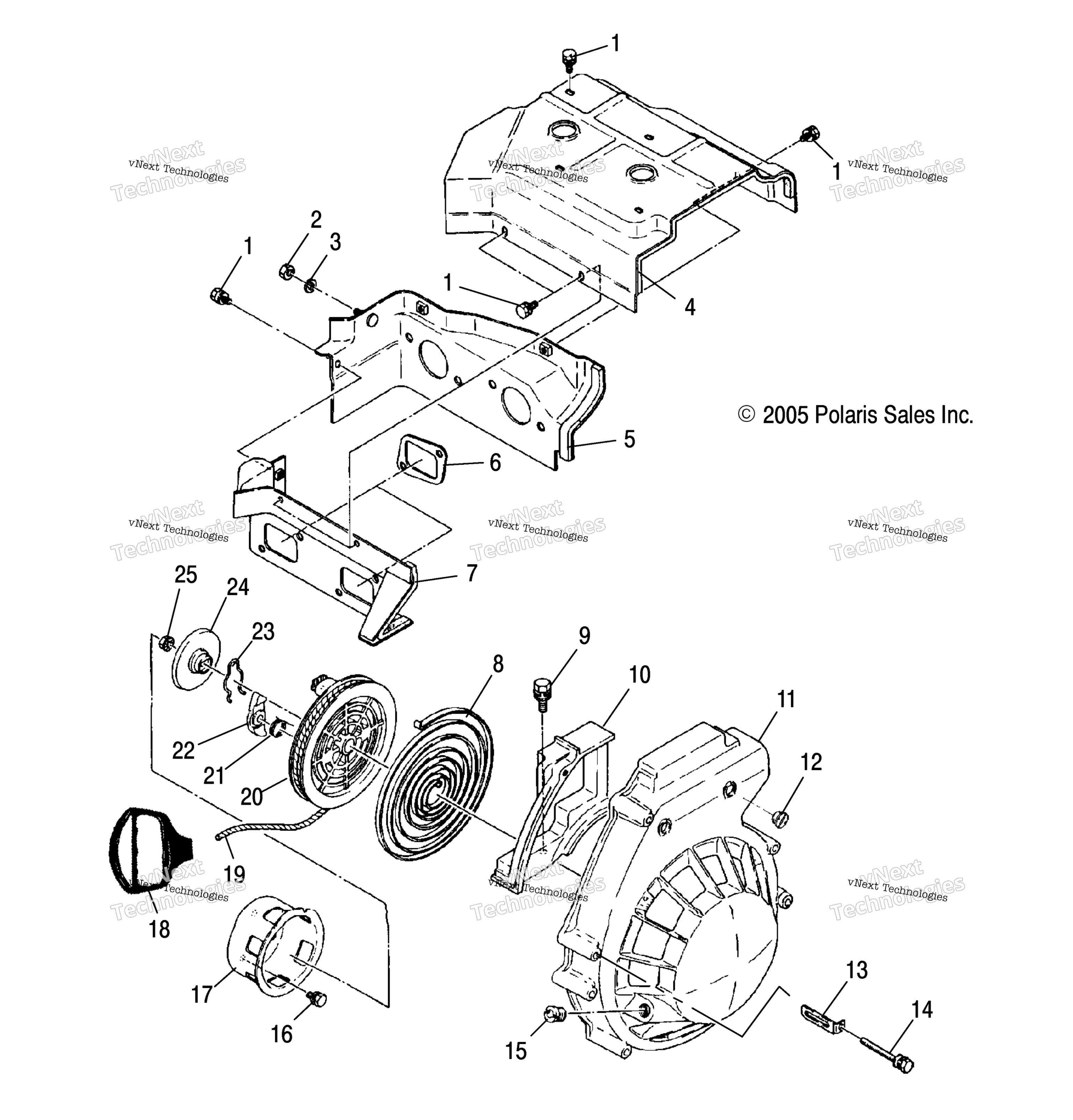 Engine, Blower Housing & Recoil стартер