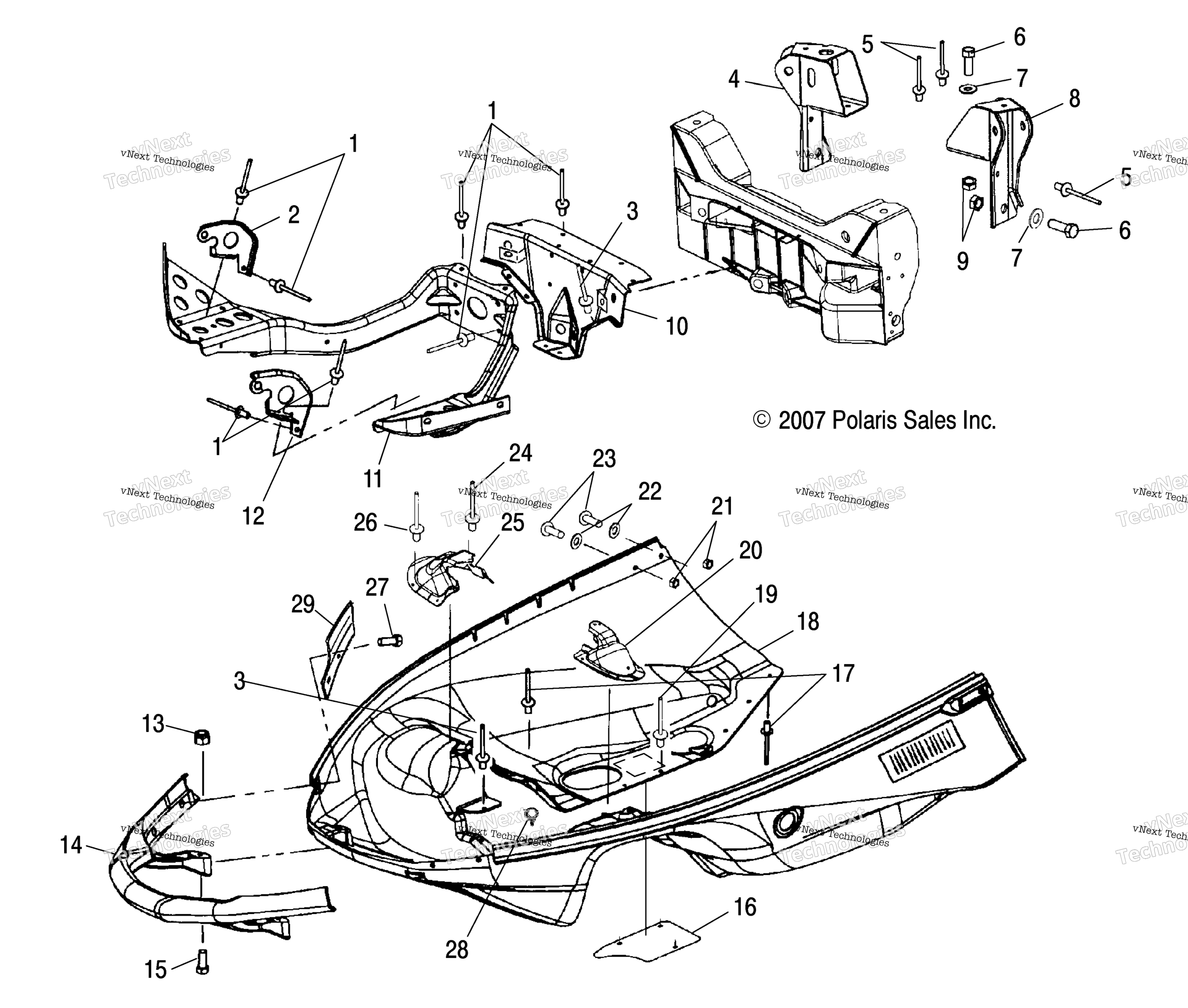 Body, Nosepan Asm. & передний Bumper