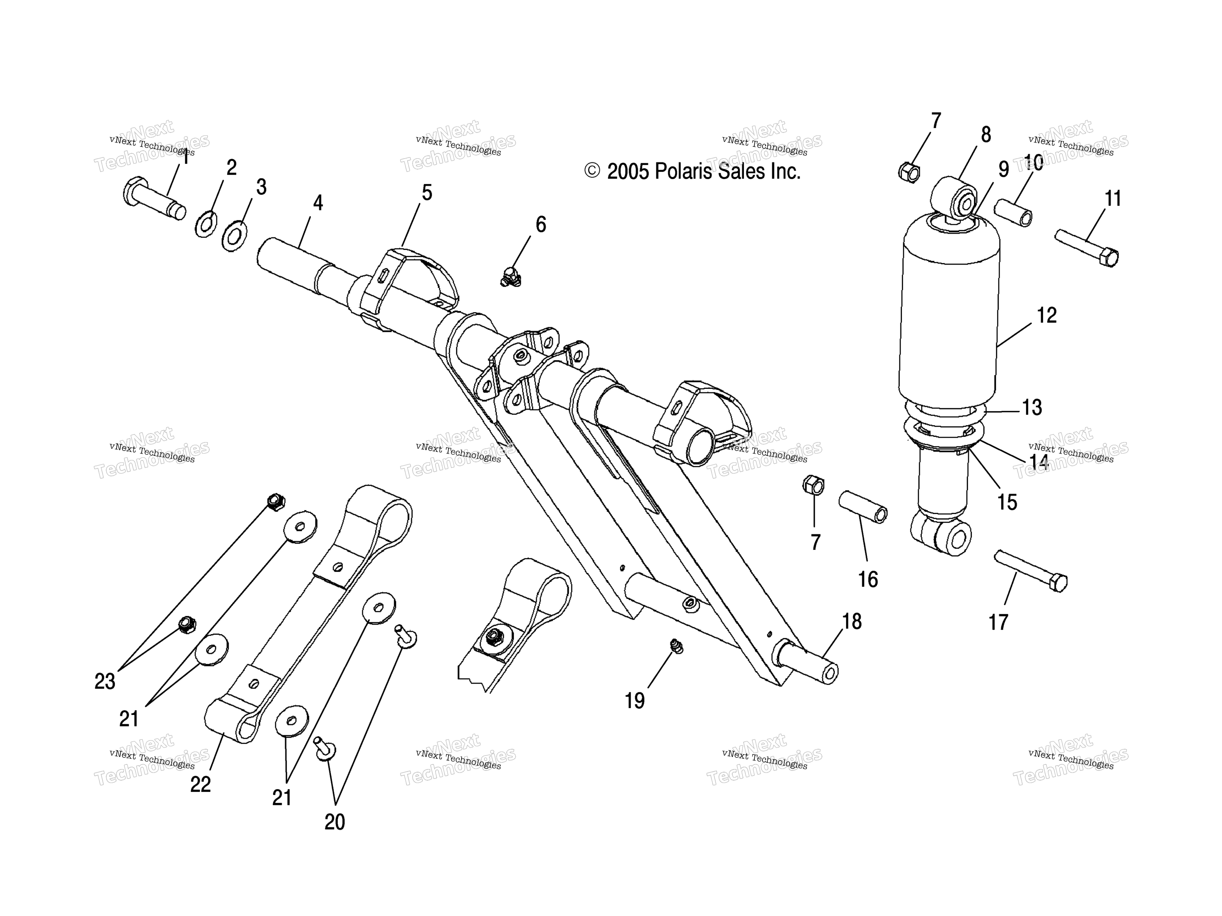 Suspension, Torque Arm, передний & Shock