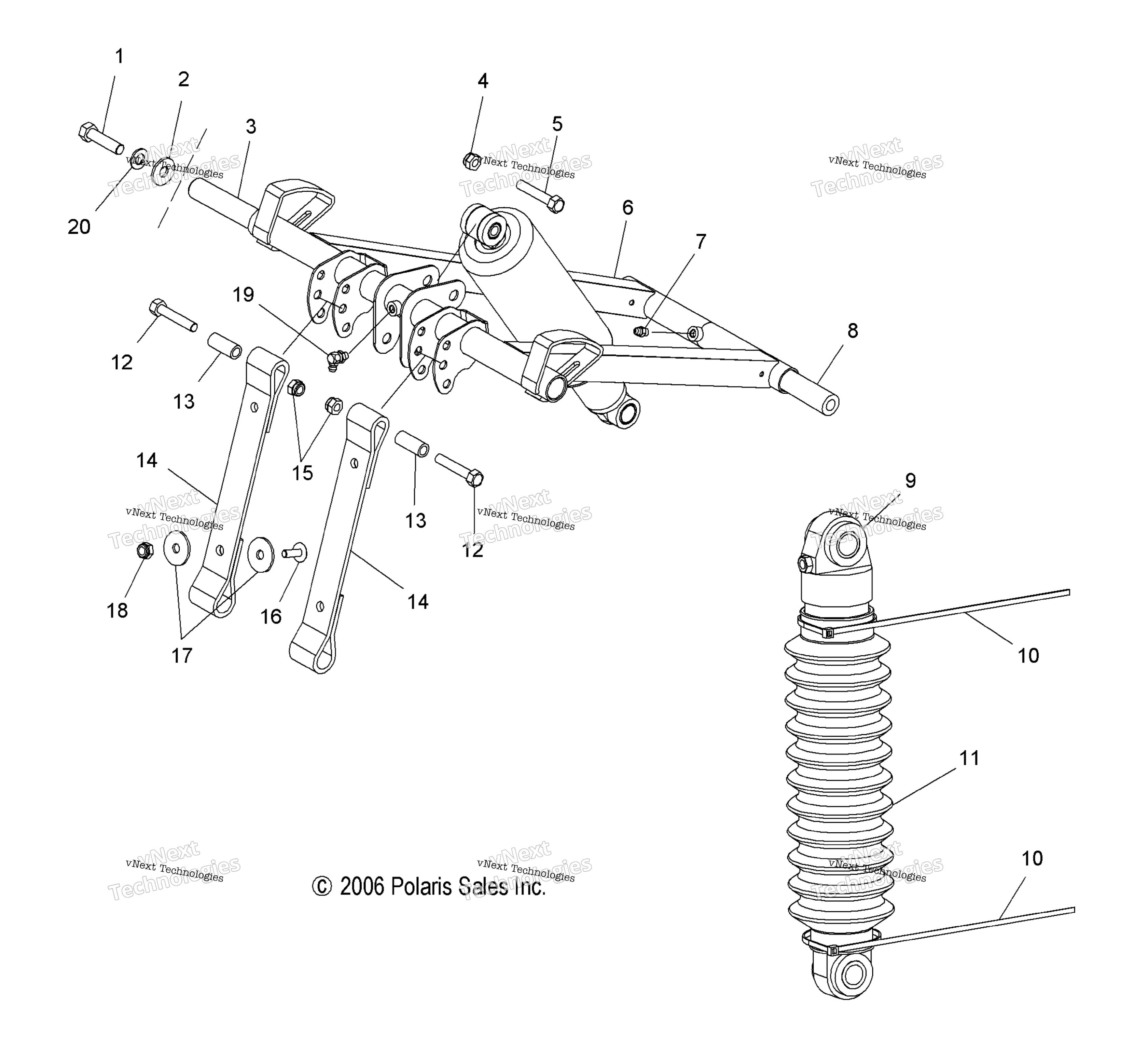 Suspension, Torque Arm, передний