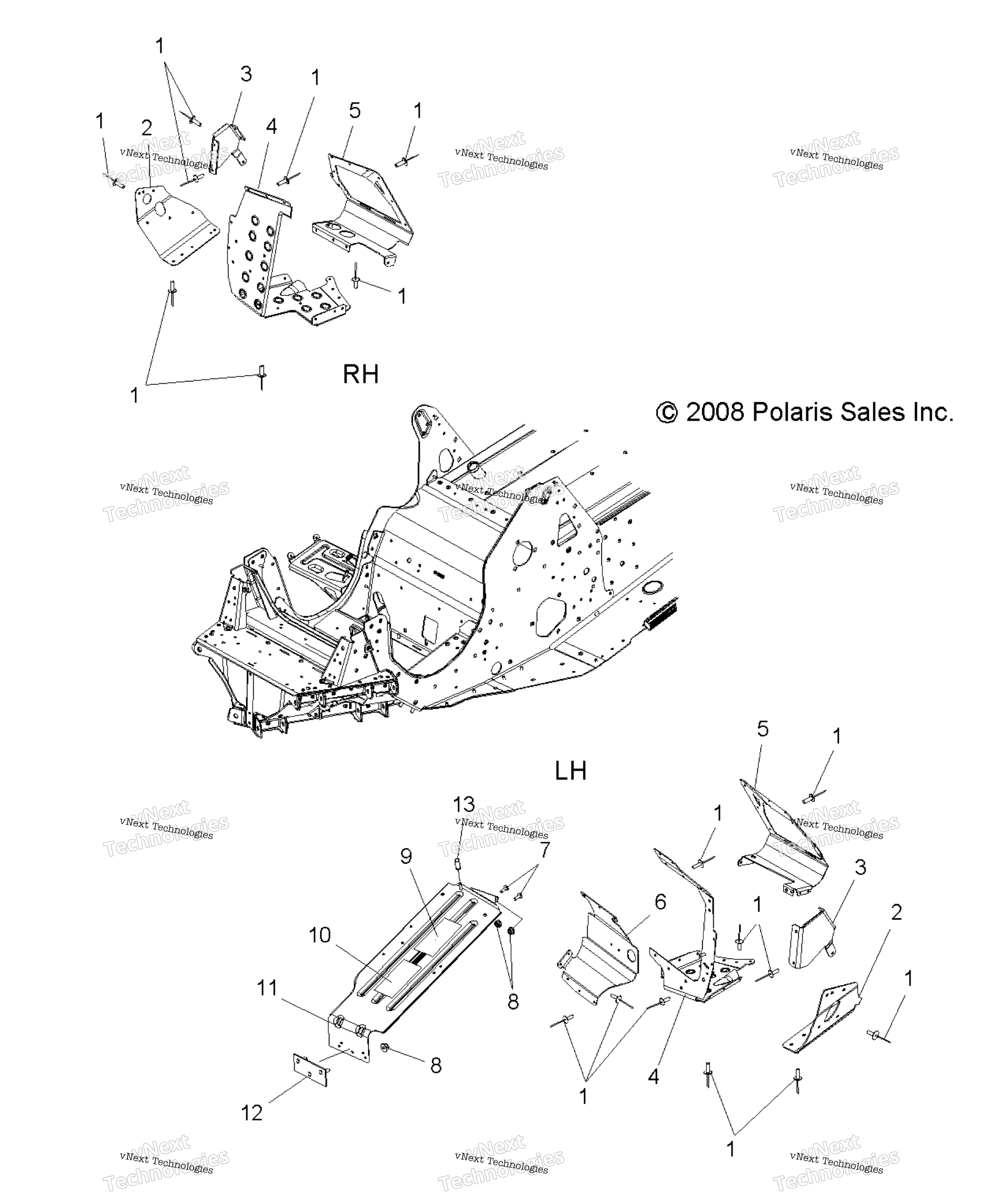 Chassis, Footrests & сцепление защита