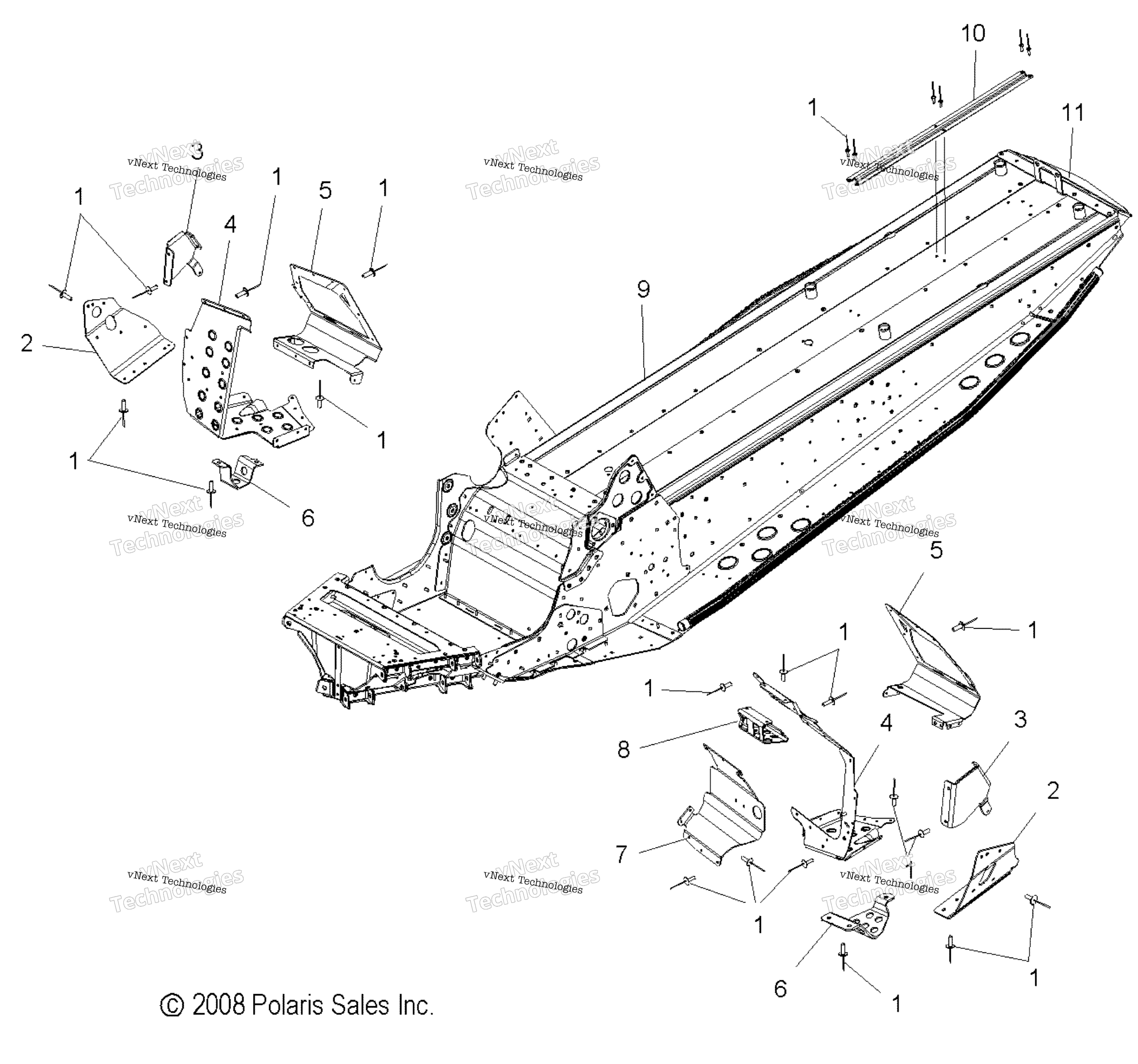 Chassis, узел & Footrests