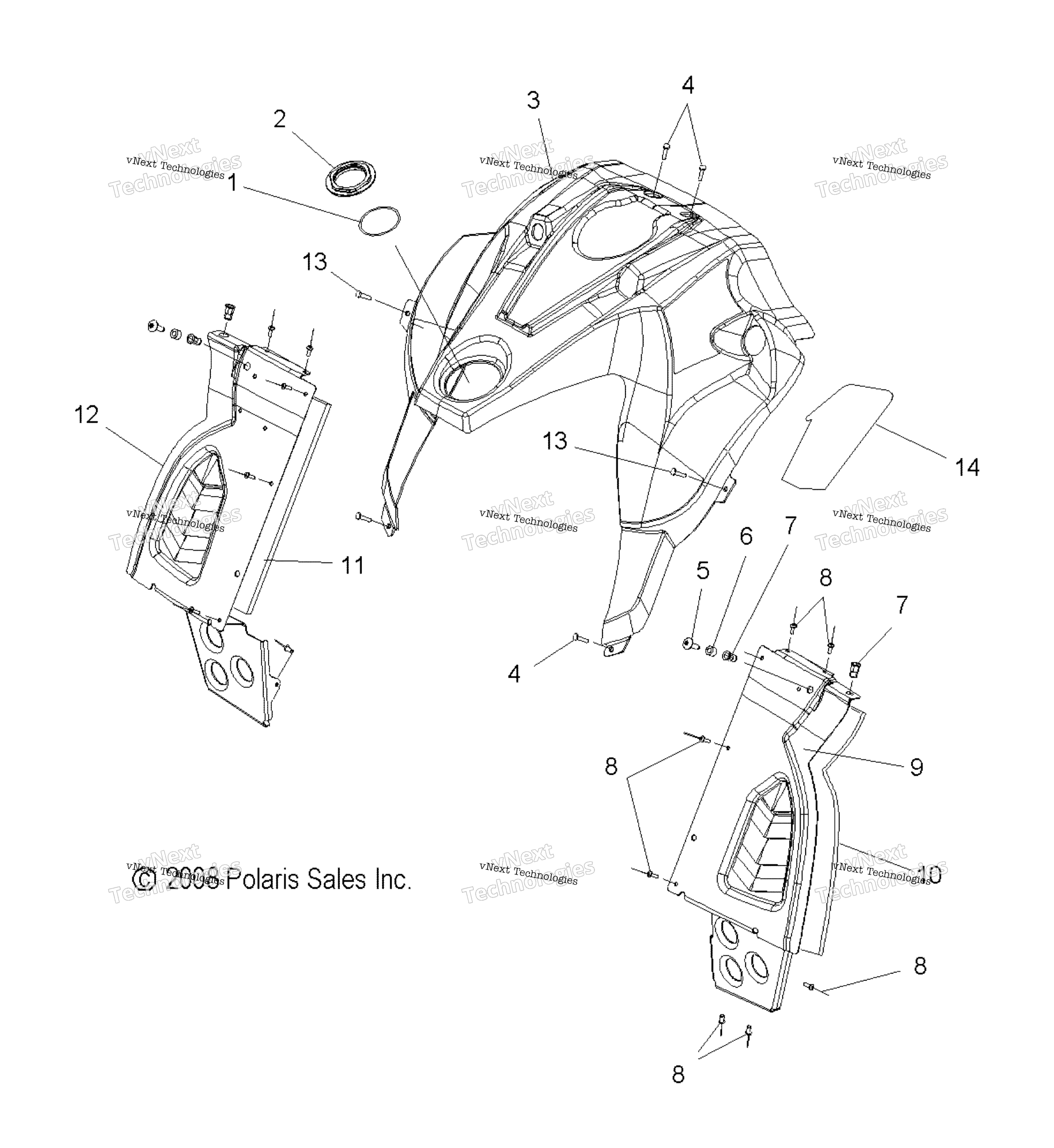 Body, Console S10pk6hsa / Hsl / Hea / Pm6hsa / Hsl