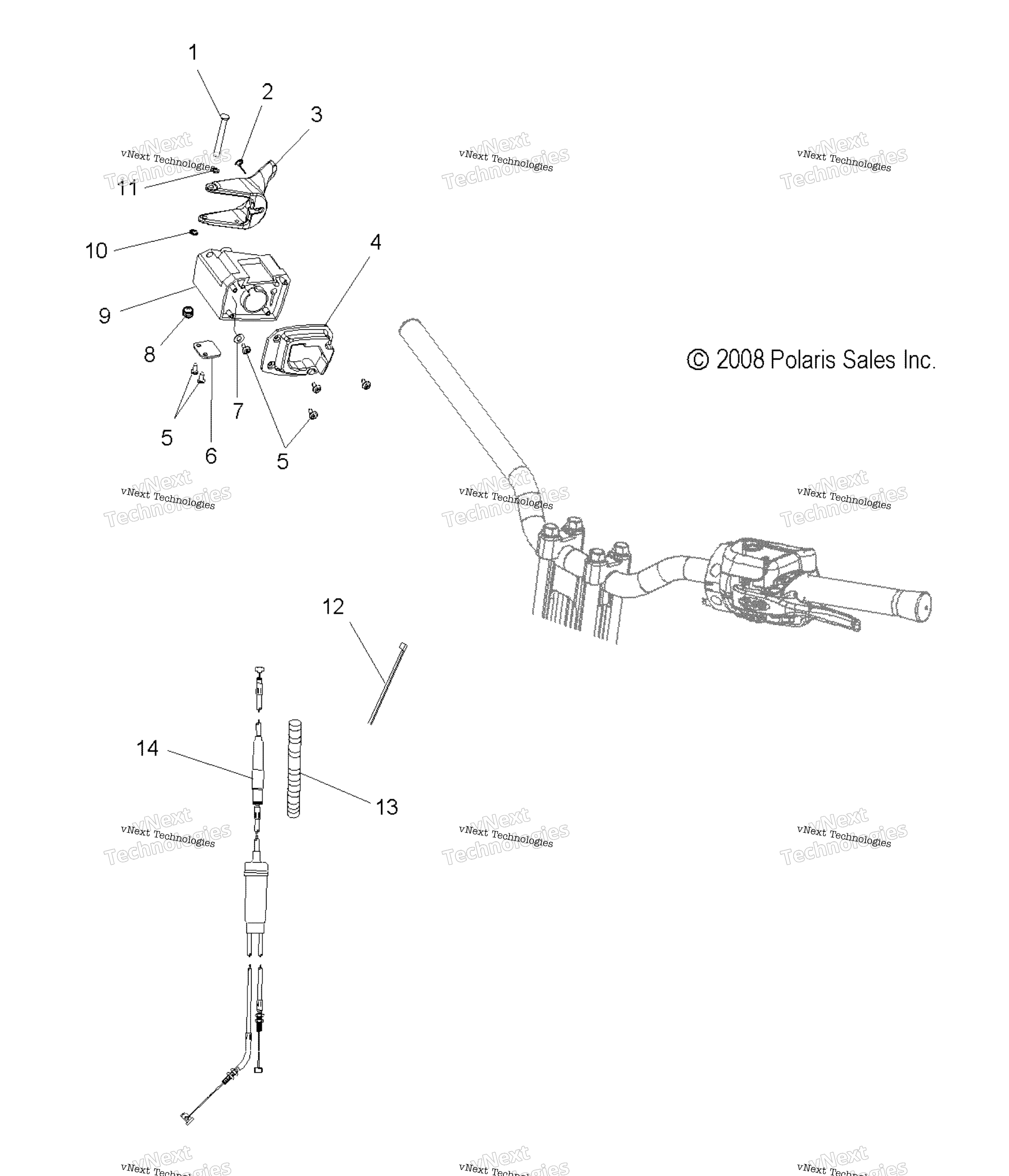 Engine, Throttle управление Asm. S10pk6hsa / Hsl / Hea / Pm6hsa / Hsl