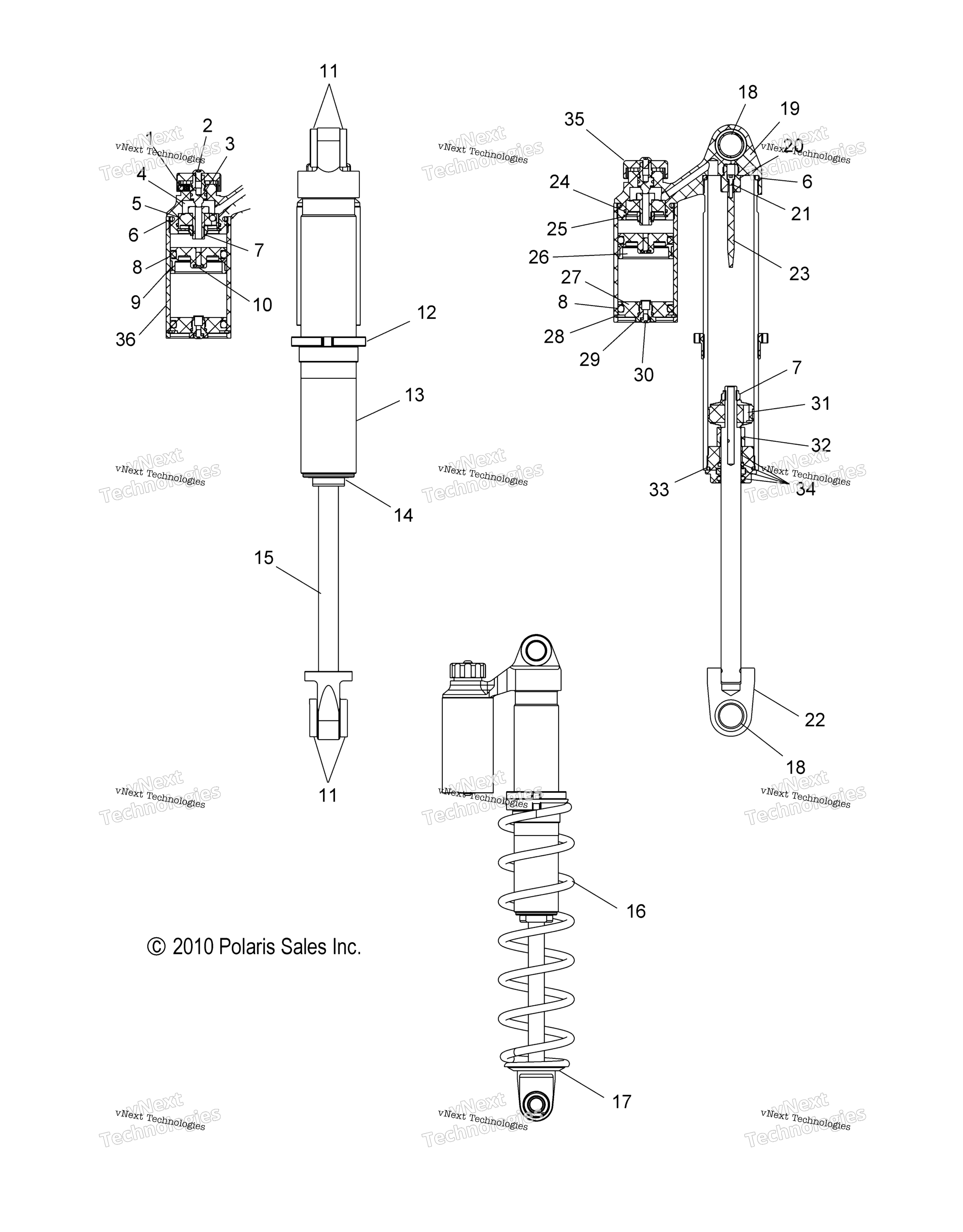 Suspension, Shock, задний