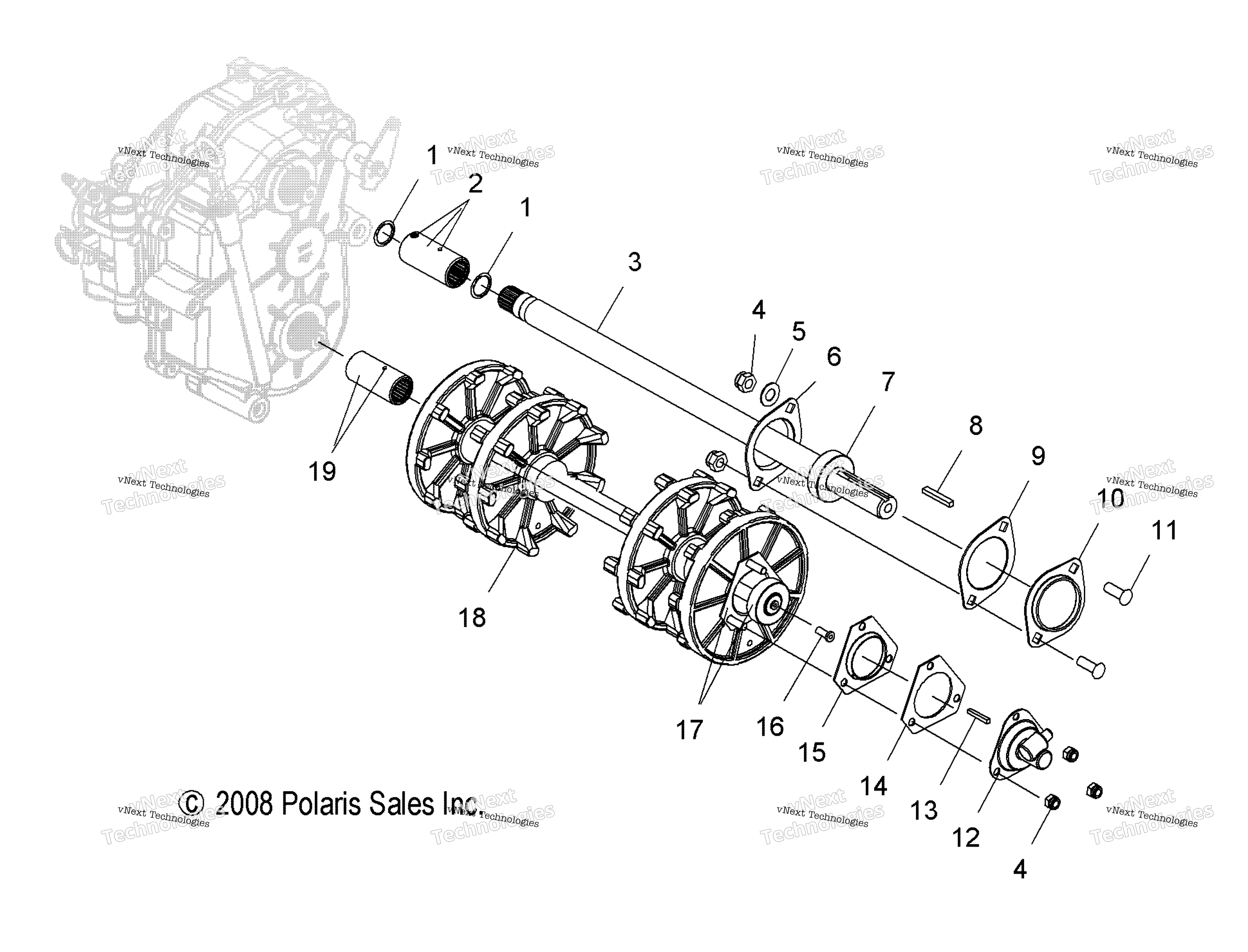 Привод Train, Drive Shaft & Jack Shaft