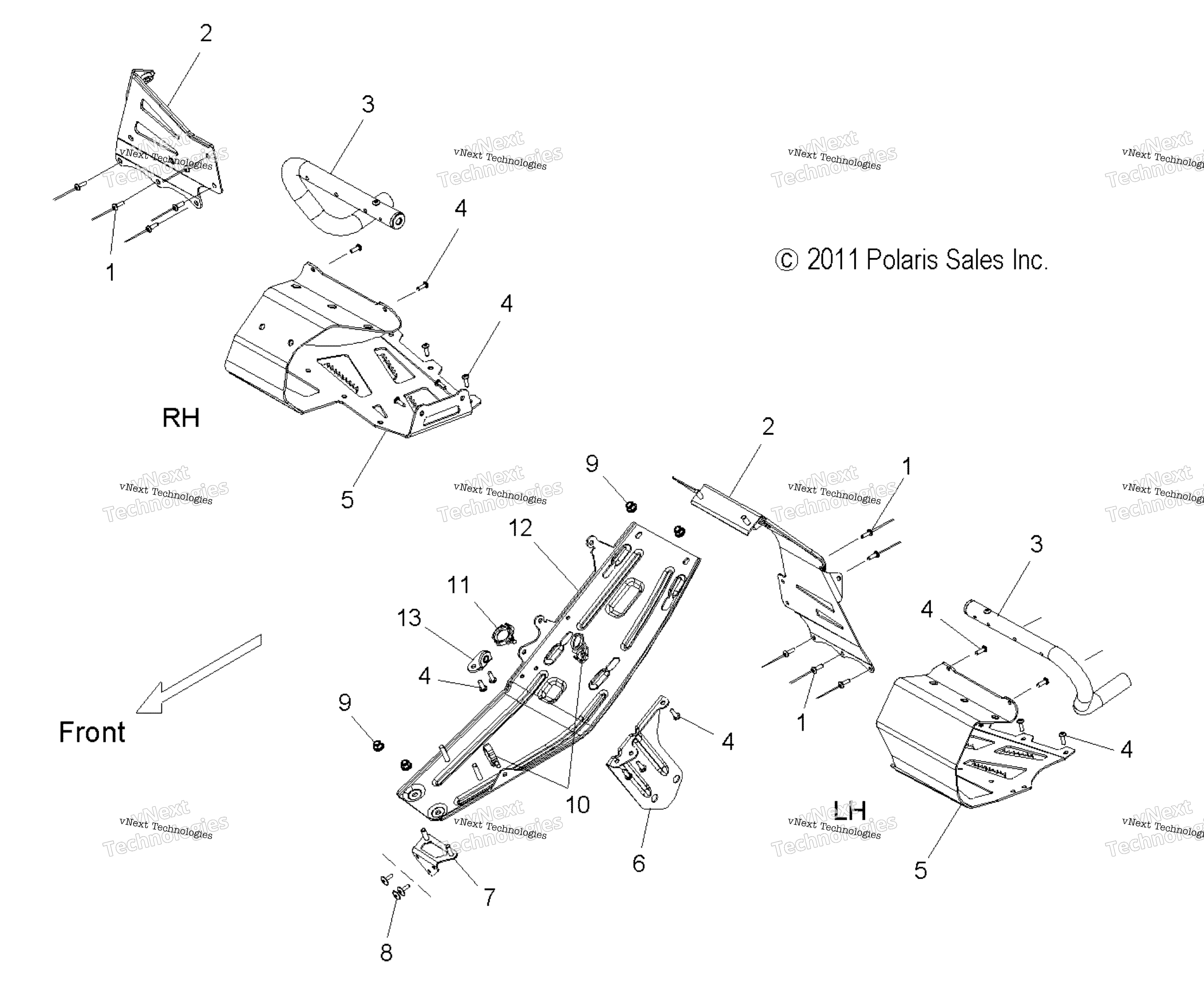 Chassis, сцепление защита & Footrests