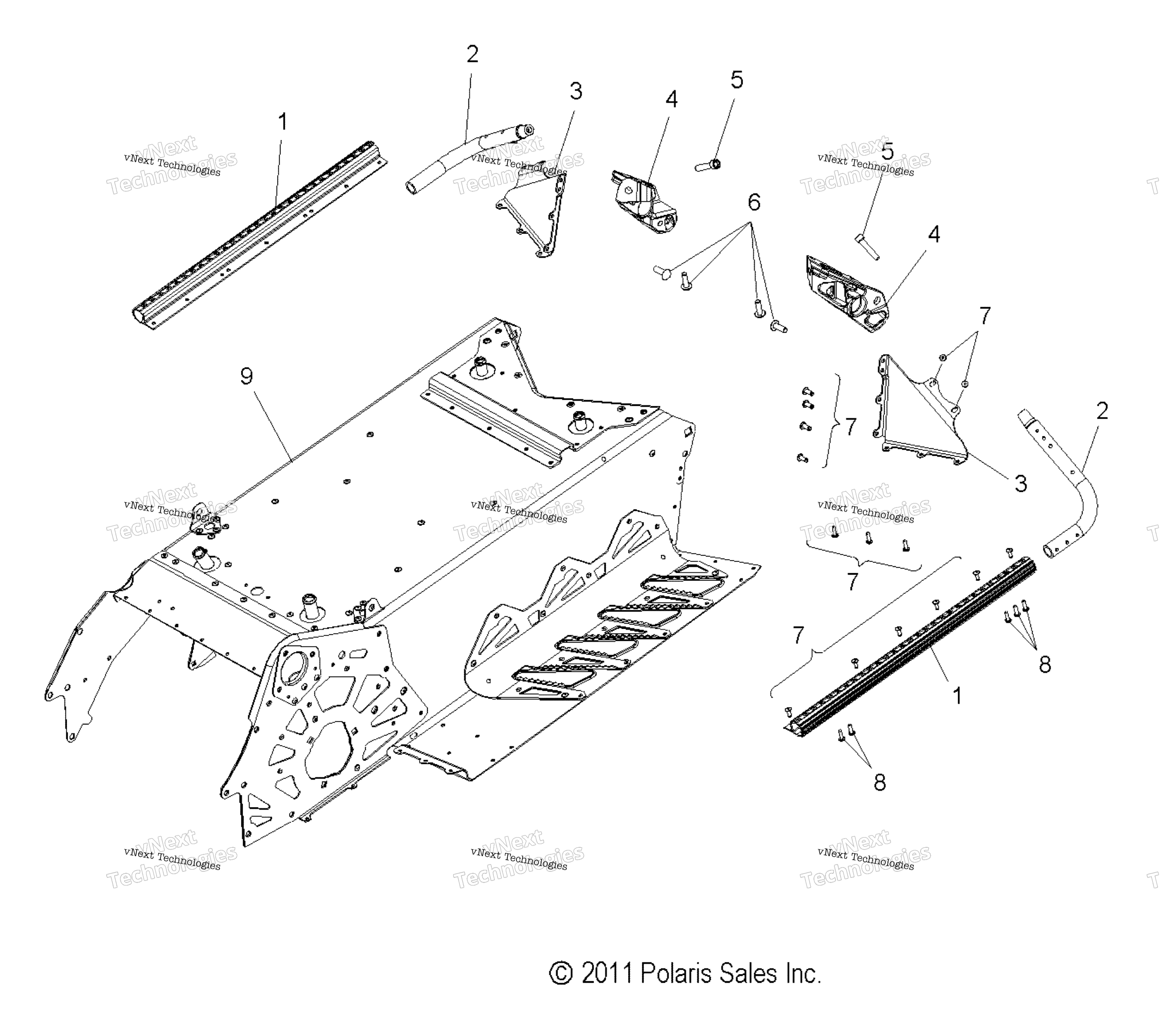 Chassis, Tunnel & задний Asm. All Options