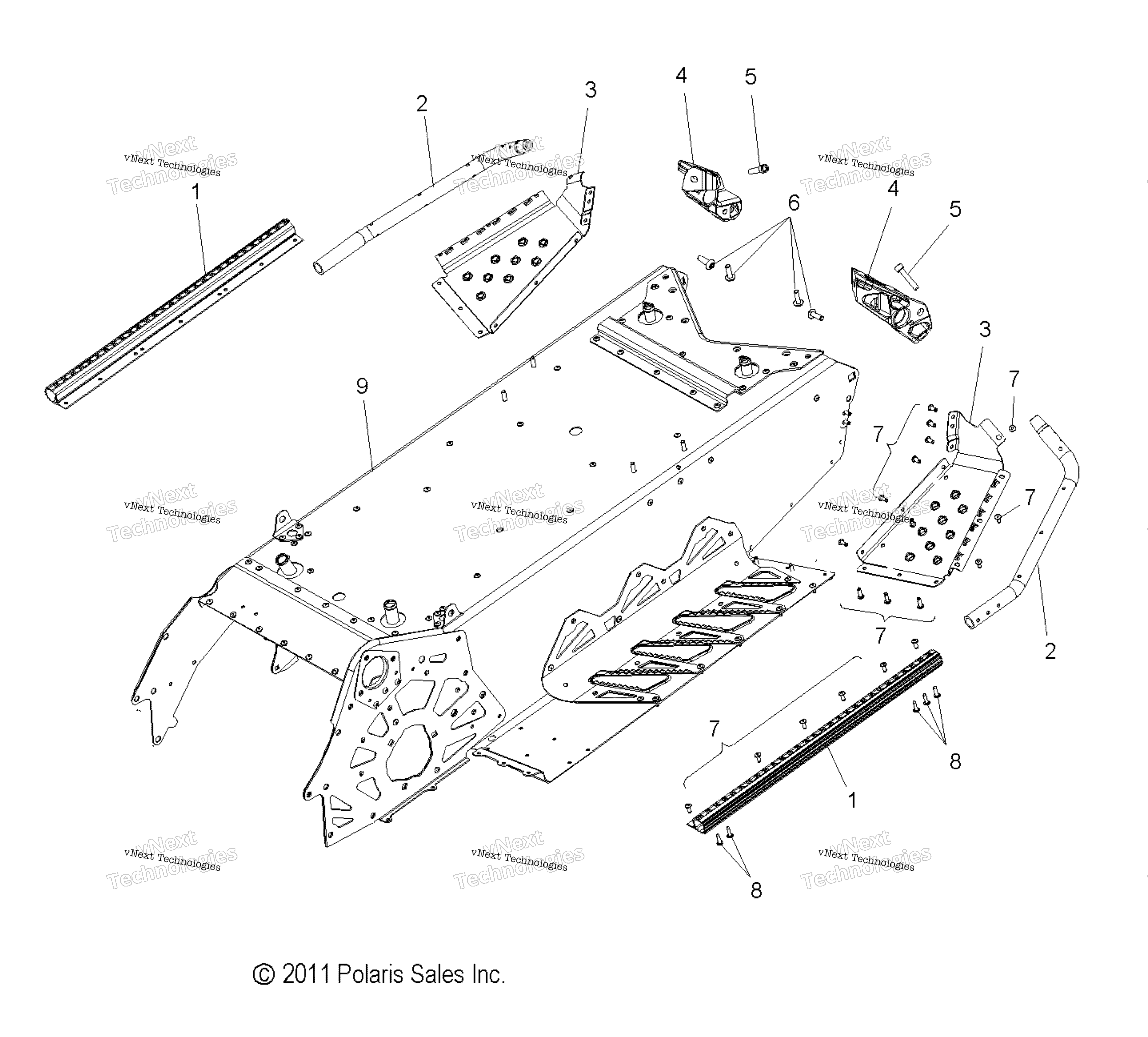 Chassis, Tunnel & задний Asm. All Options