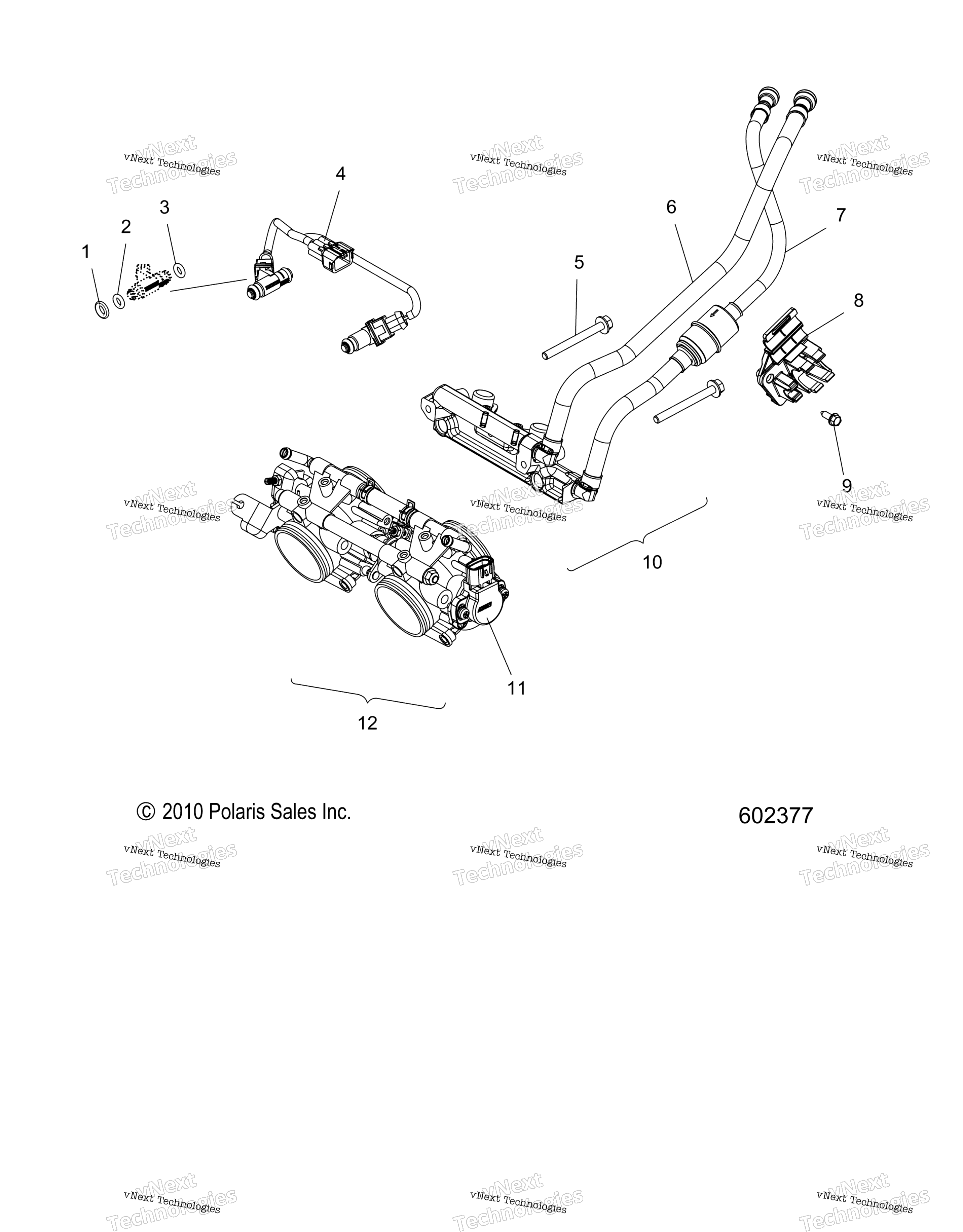 топливный System, Rail, Lines & Throttle кузов