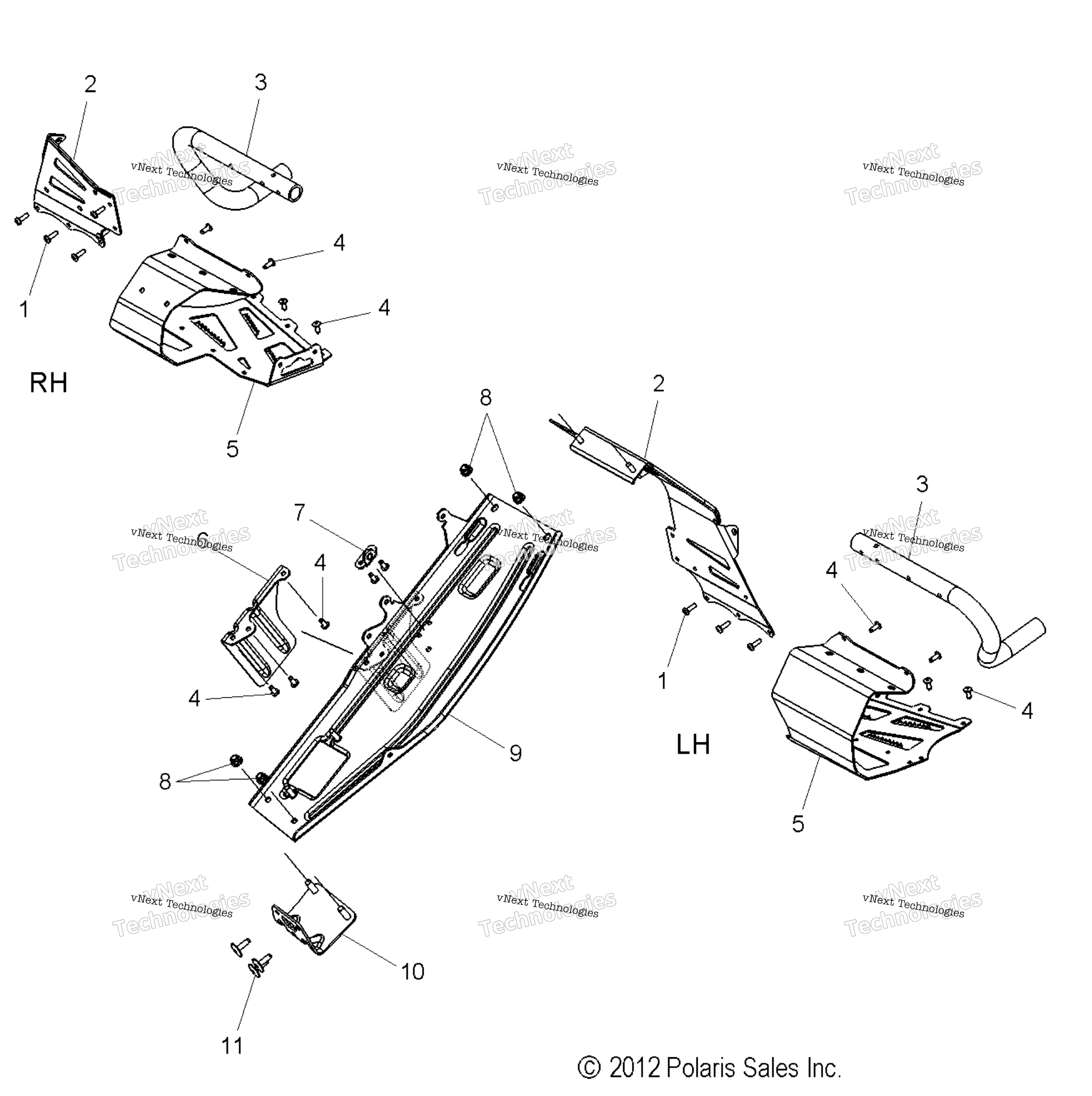 Chassis, сцепление защита & Footrests