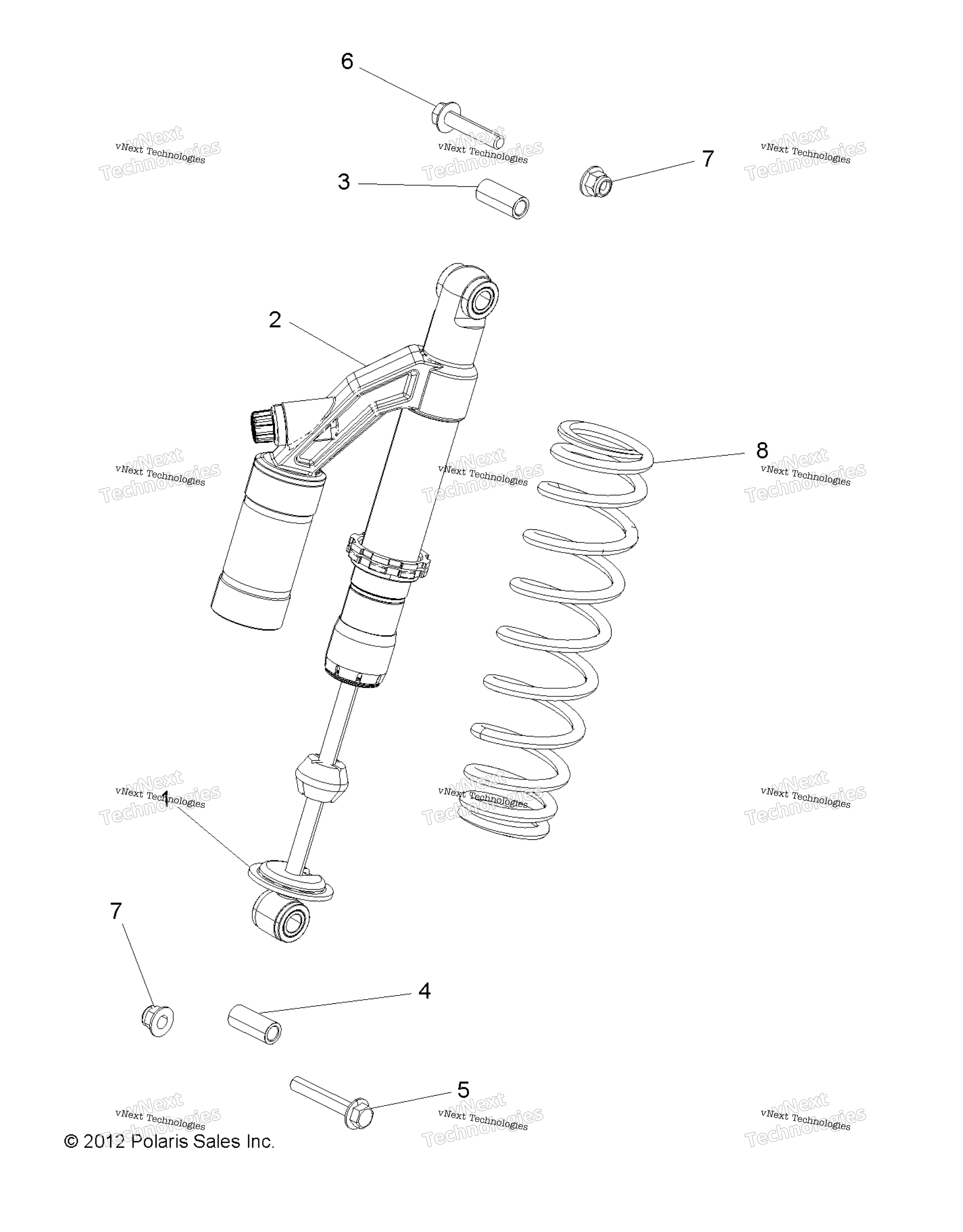 Suspension, Shock, Rear, крепление A14gh8eai