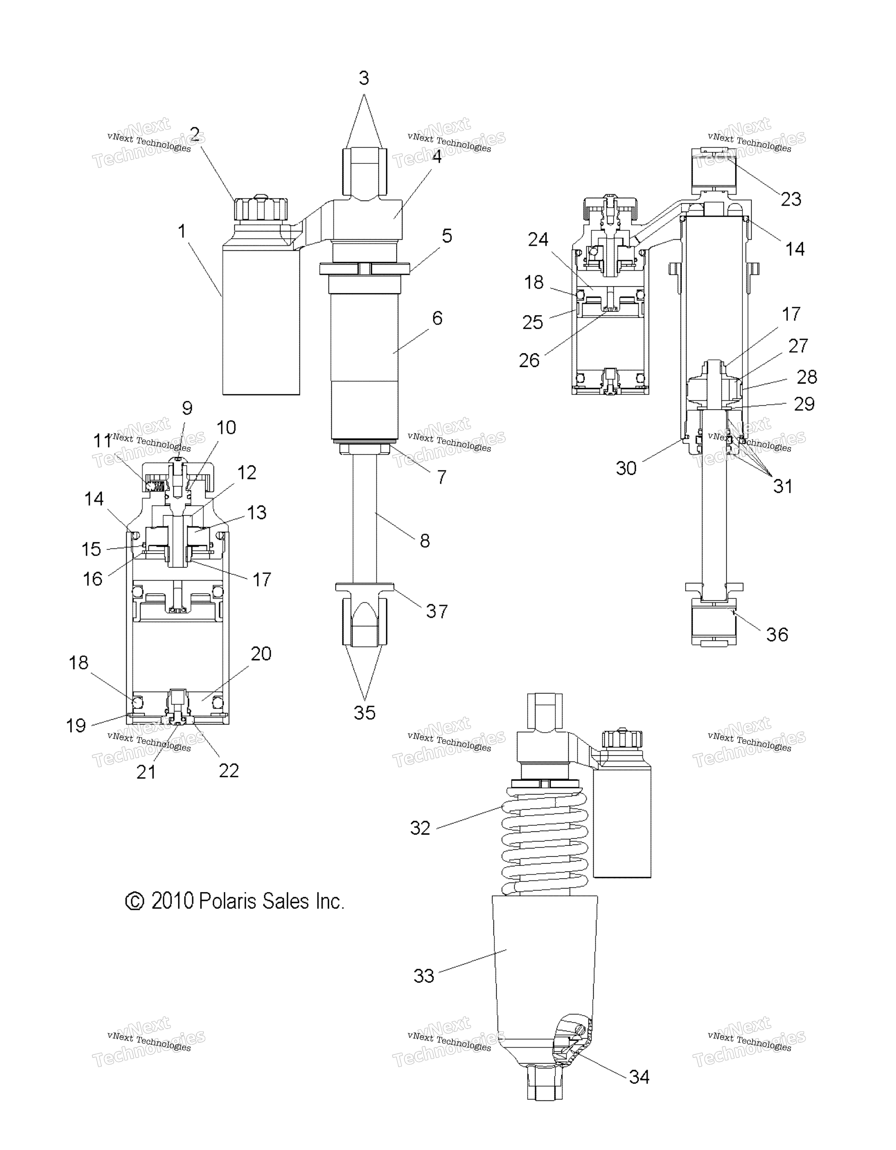 Suspension, Shock, передний Track All Options
