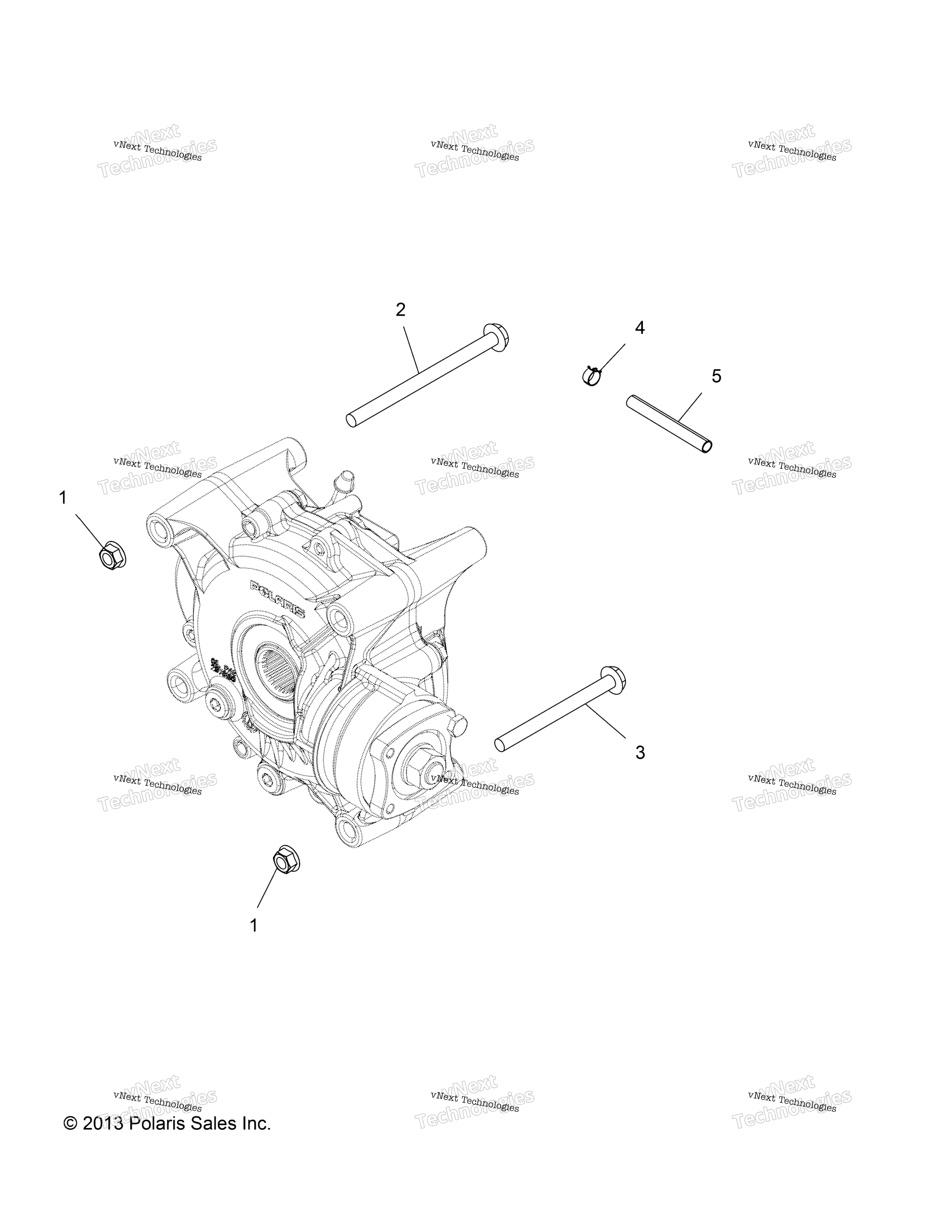 Привод Train, Gearcase Mounting, Rear