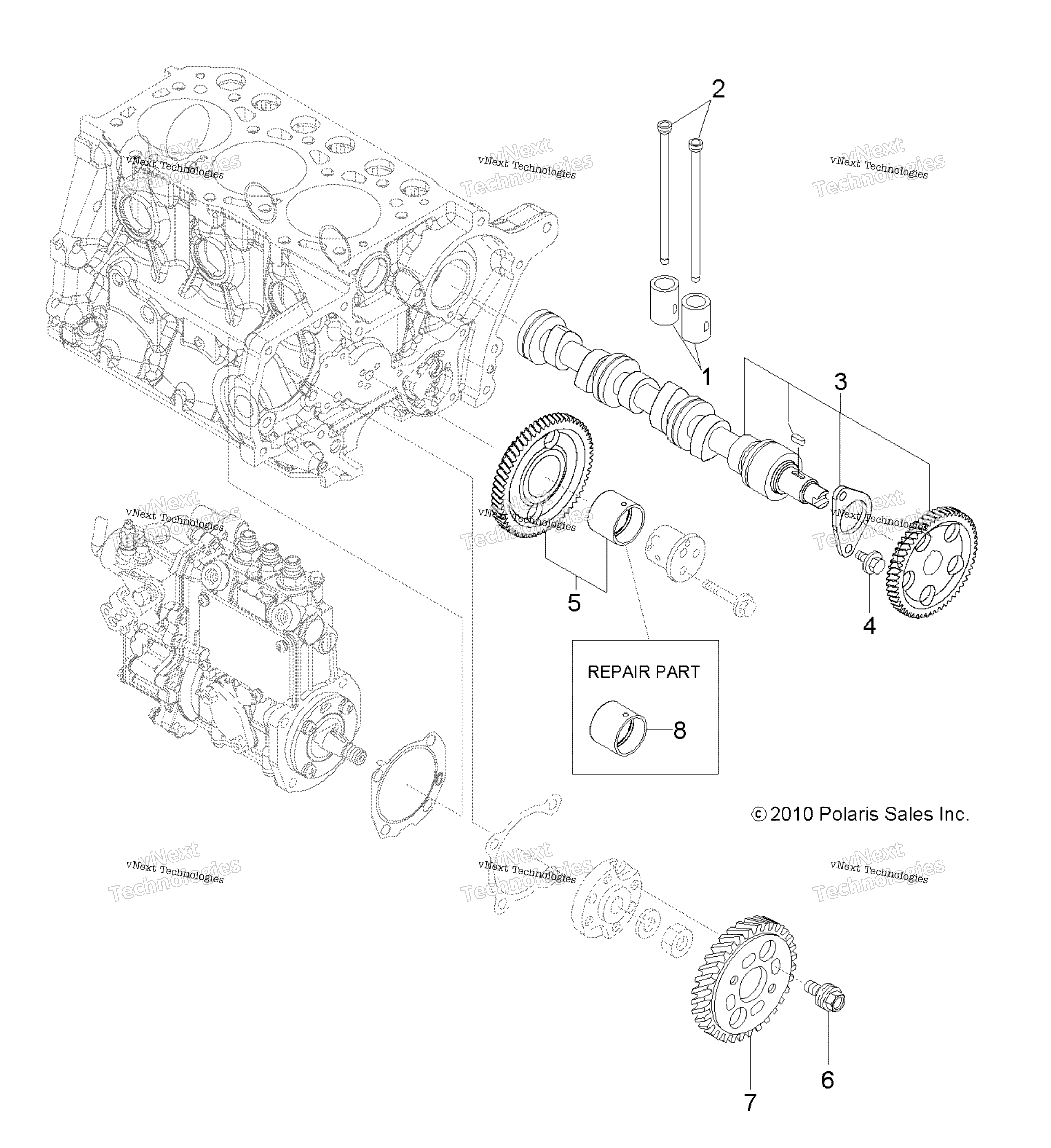Engine, Camshaft & Driving передача
