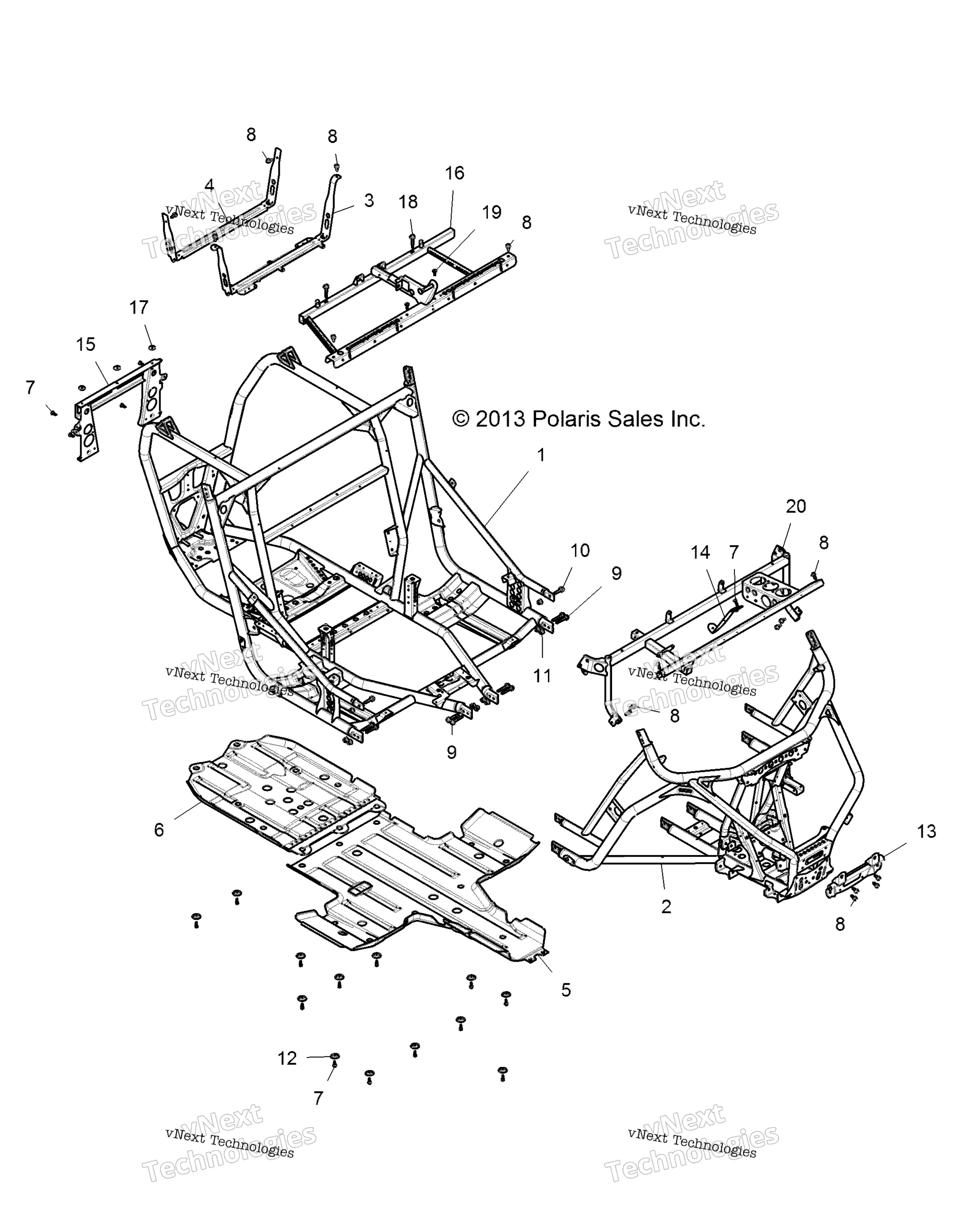 Шасси, основная рама And Skid Plates