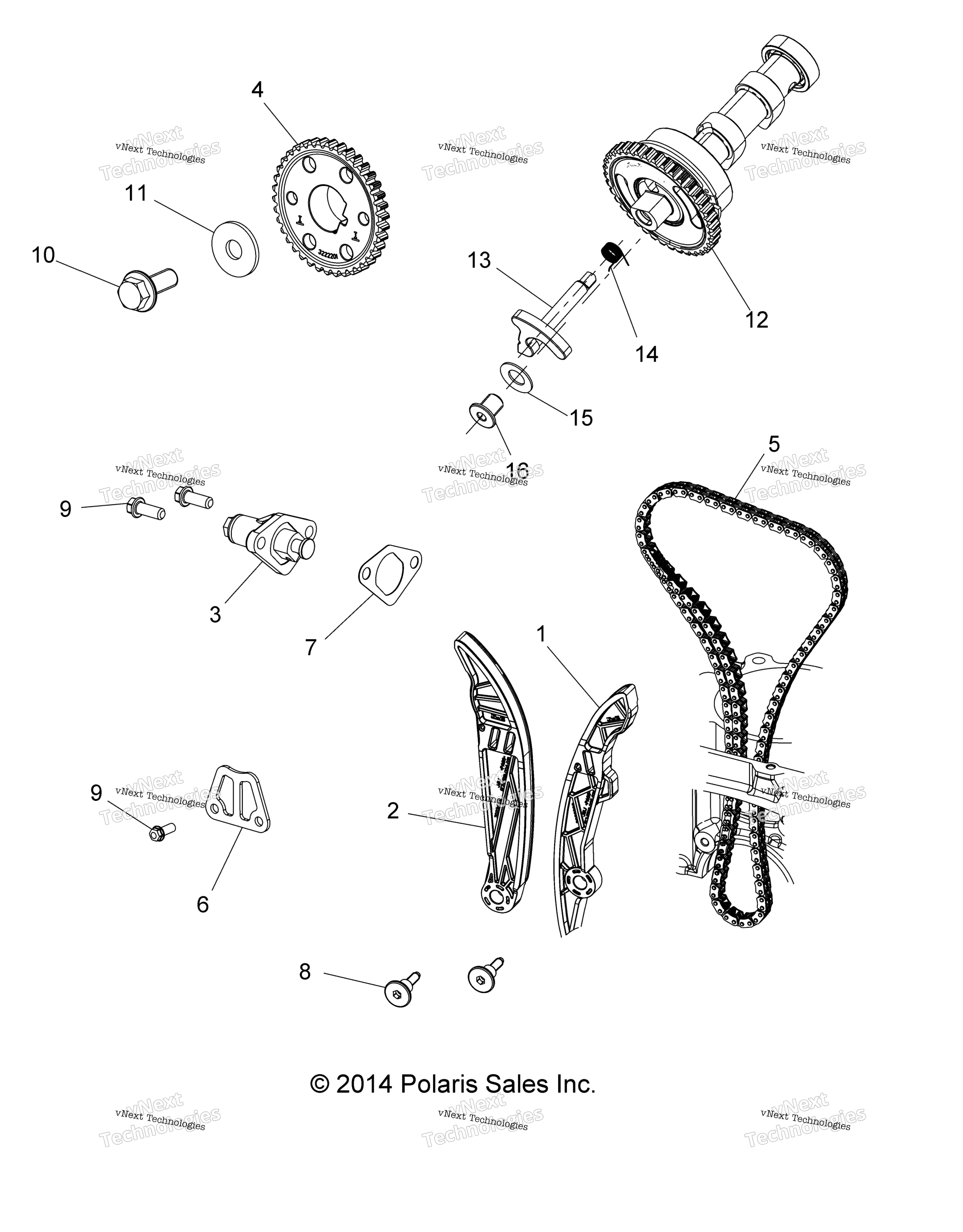 Engine, кулачок цепь и Sprocket