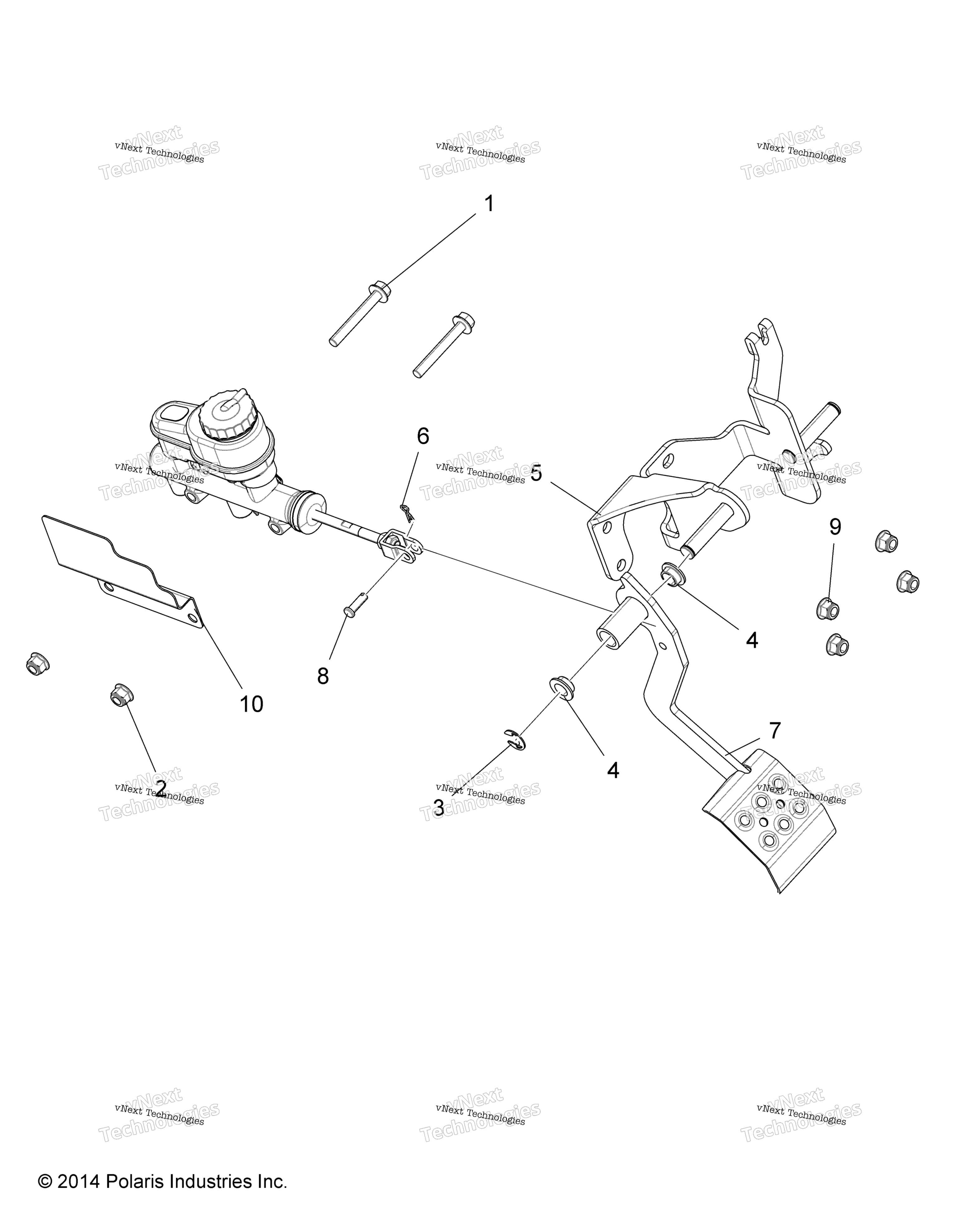 Тормоза, педаль & Master Cylinder Mounting
