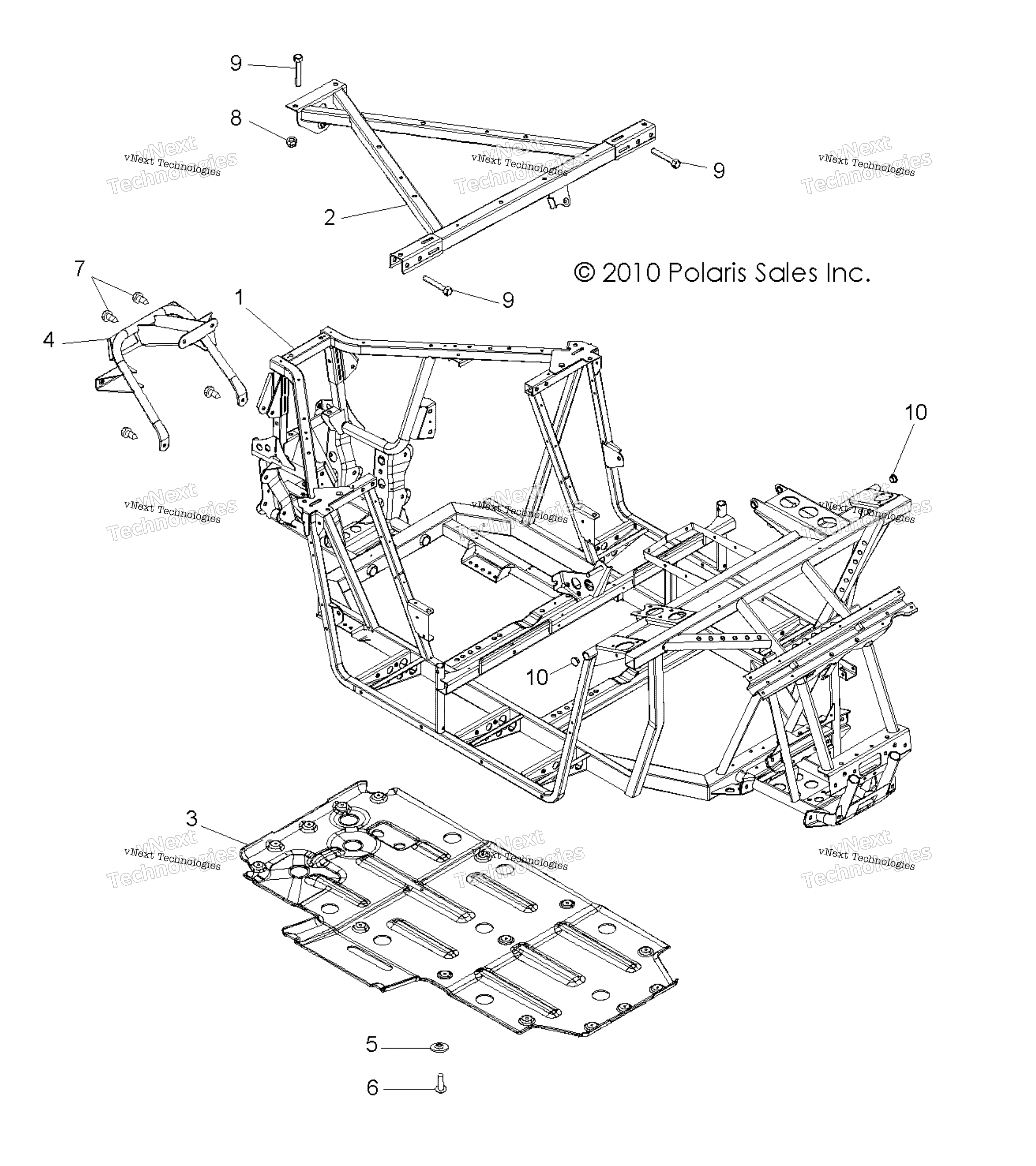 Шасси, основная рама & Skid Plate Z14ve76ad/7Eal/7Eaw/Eaj/Eau