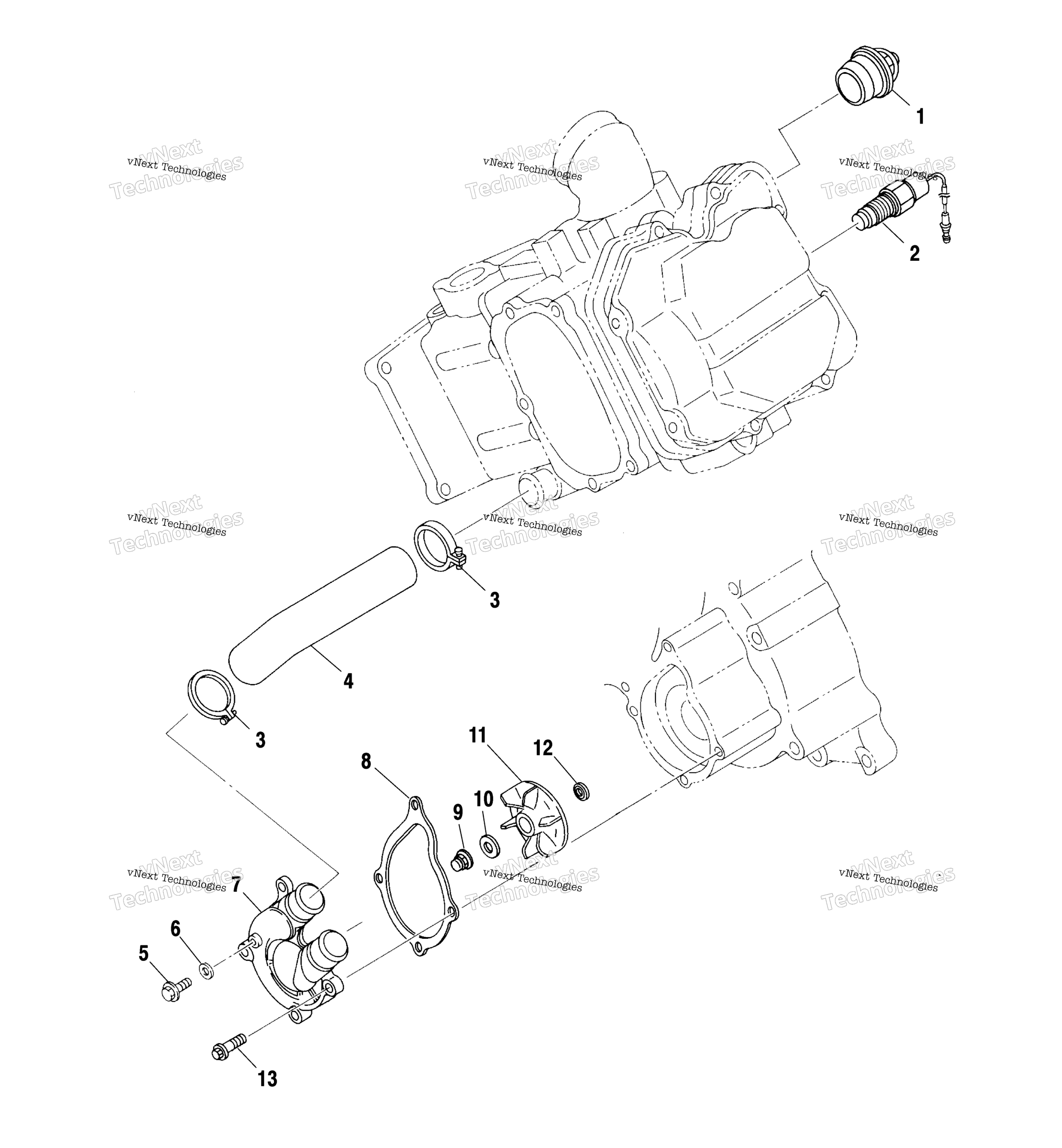 Водяная помпа A01bg50(Ab) (4963766376D008)