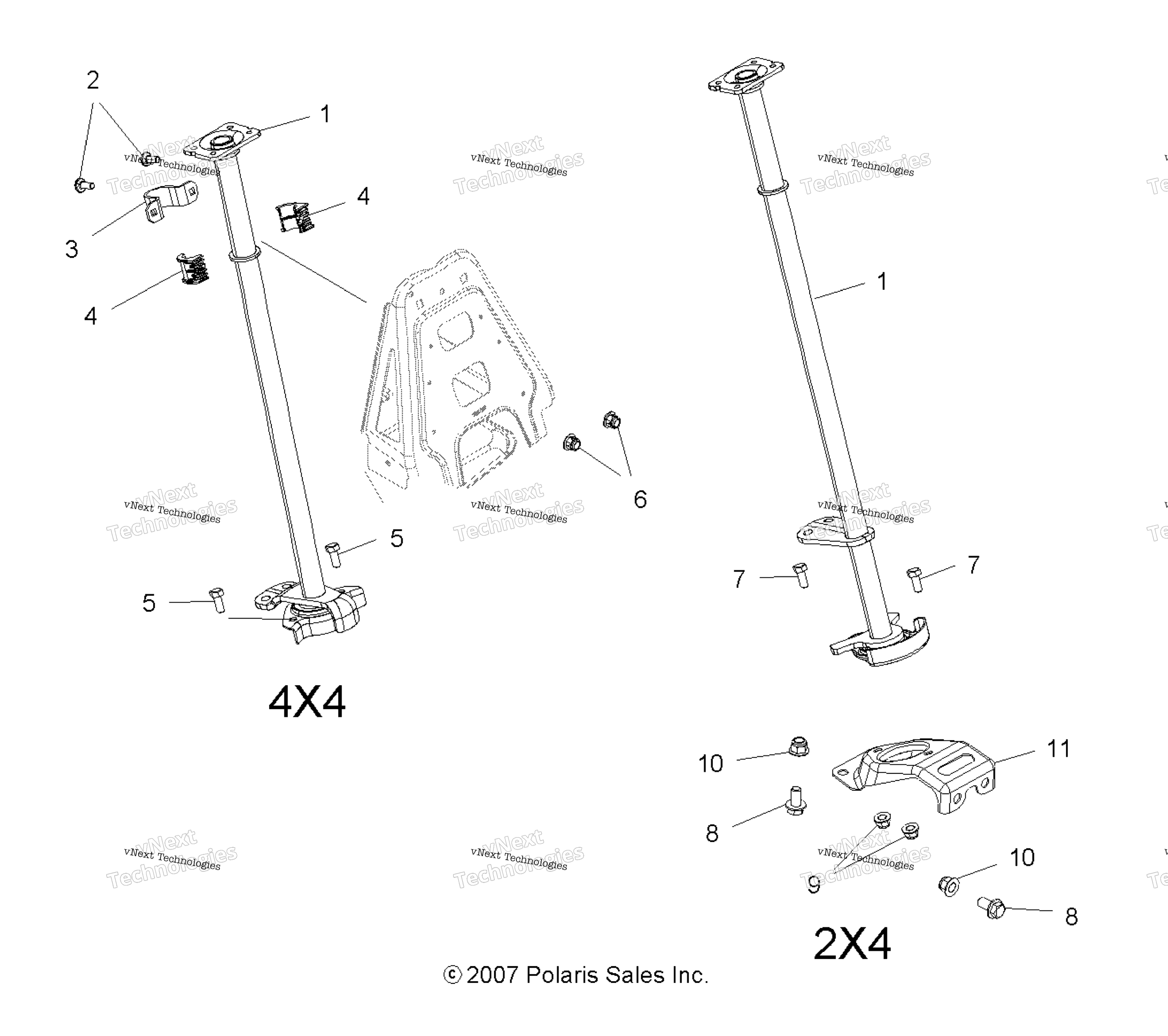 Рулевое управление Post (49Atvsteering07hawk2)