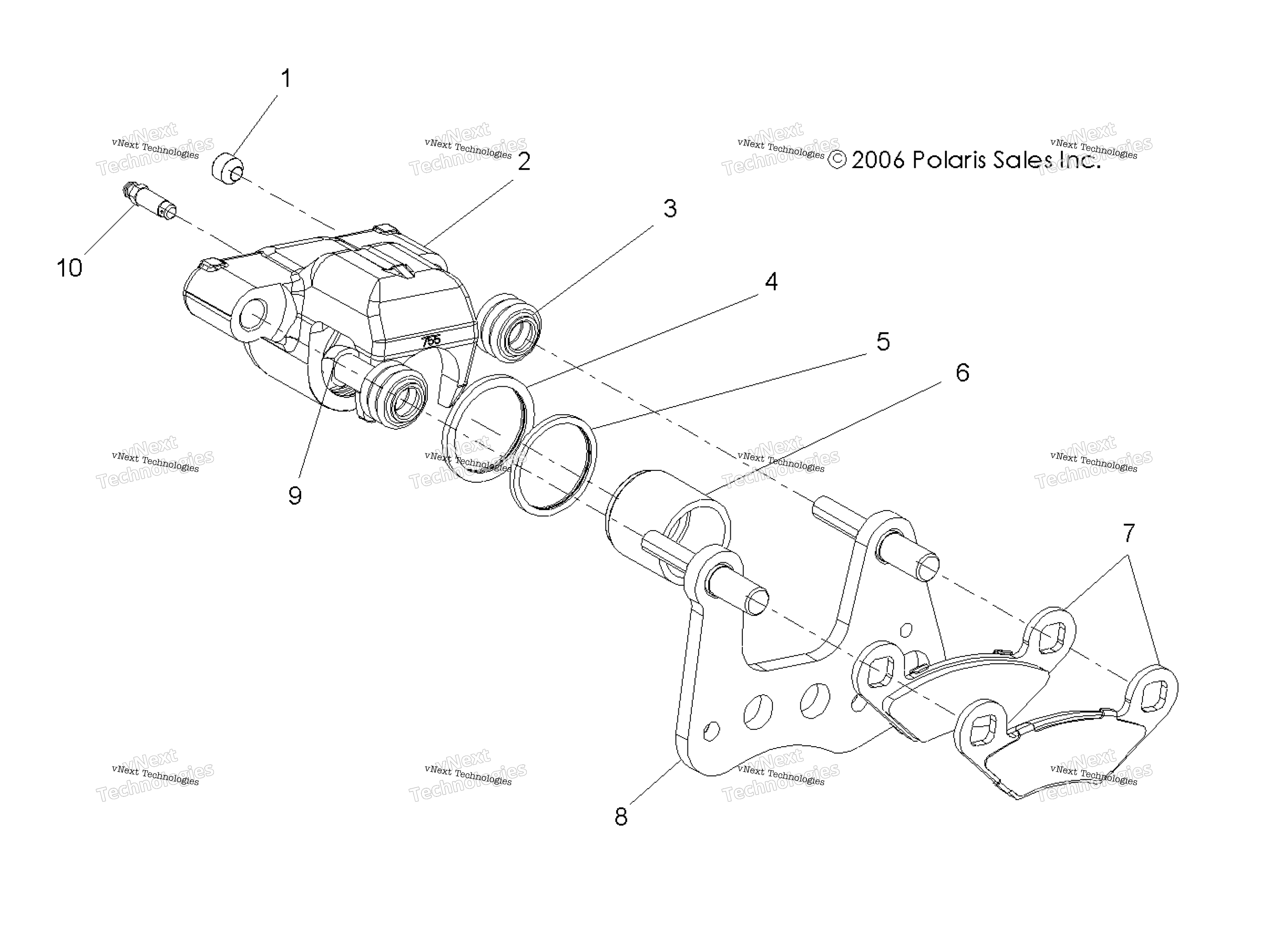 Brakes, тормоз Caliper, передний (49Atvbrakefrt075efiin)