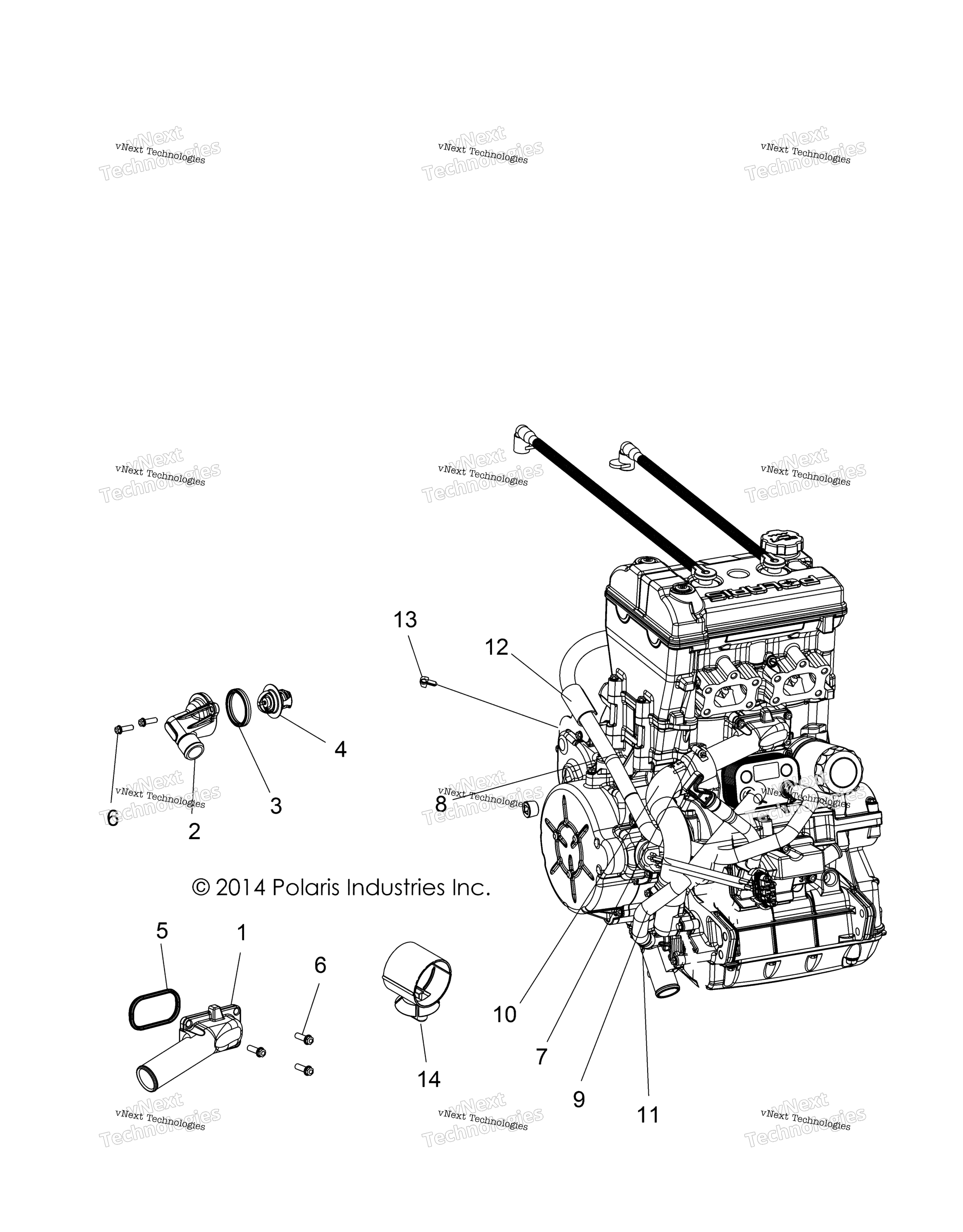 Engine, Cooling, Thermostat и Bypass
