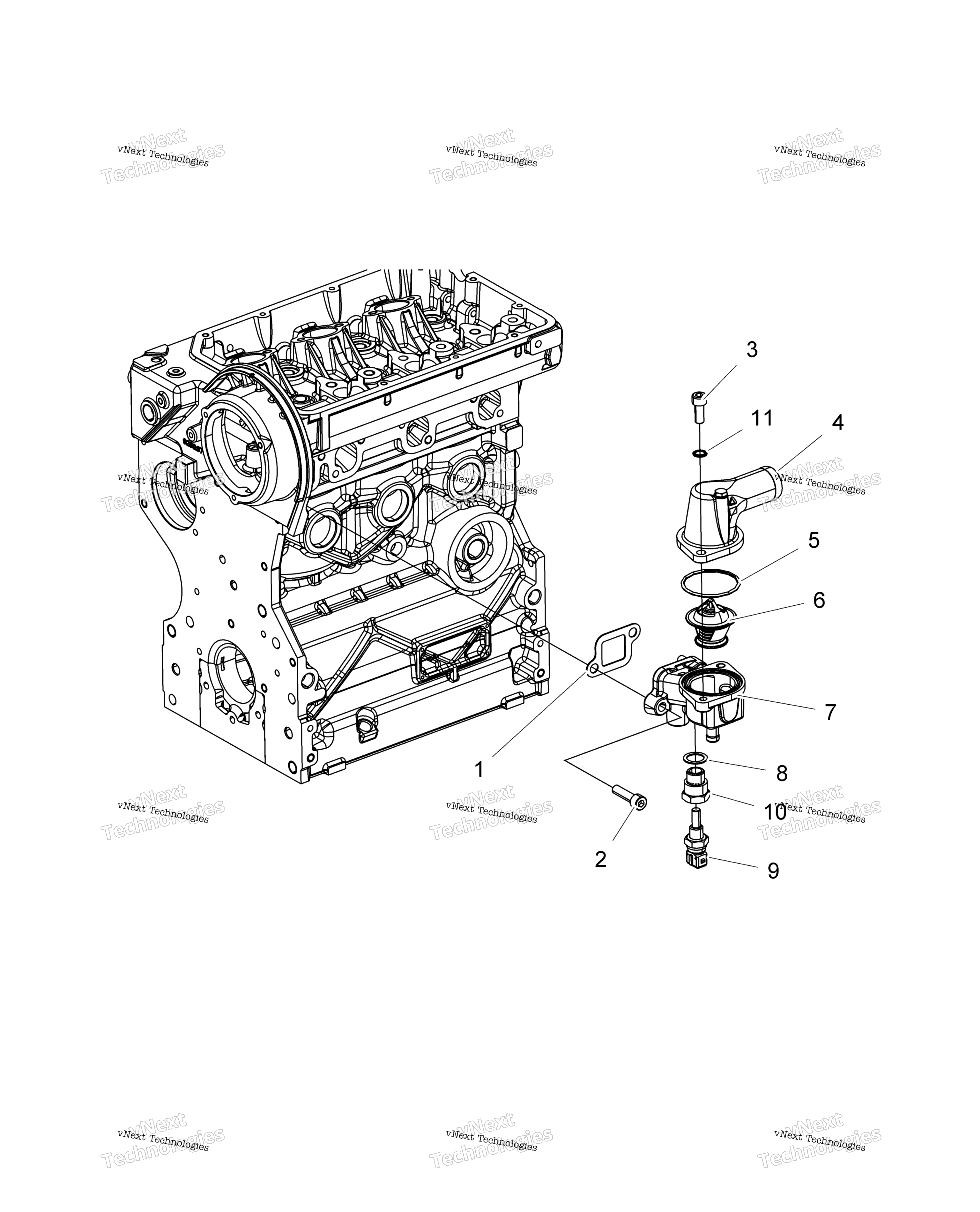 Engine, Thermostat узел