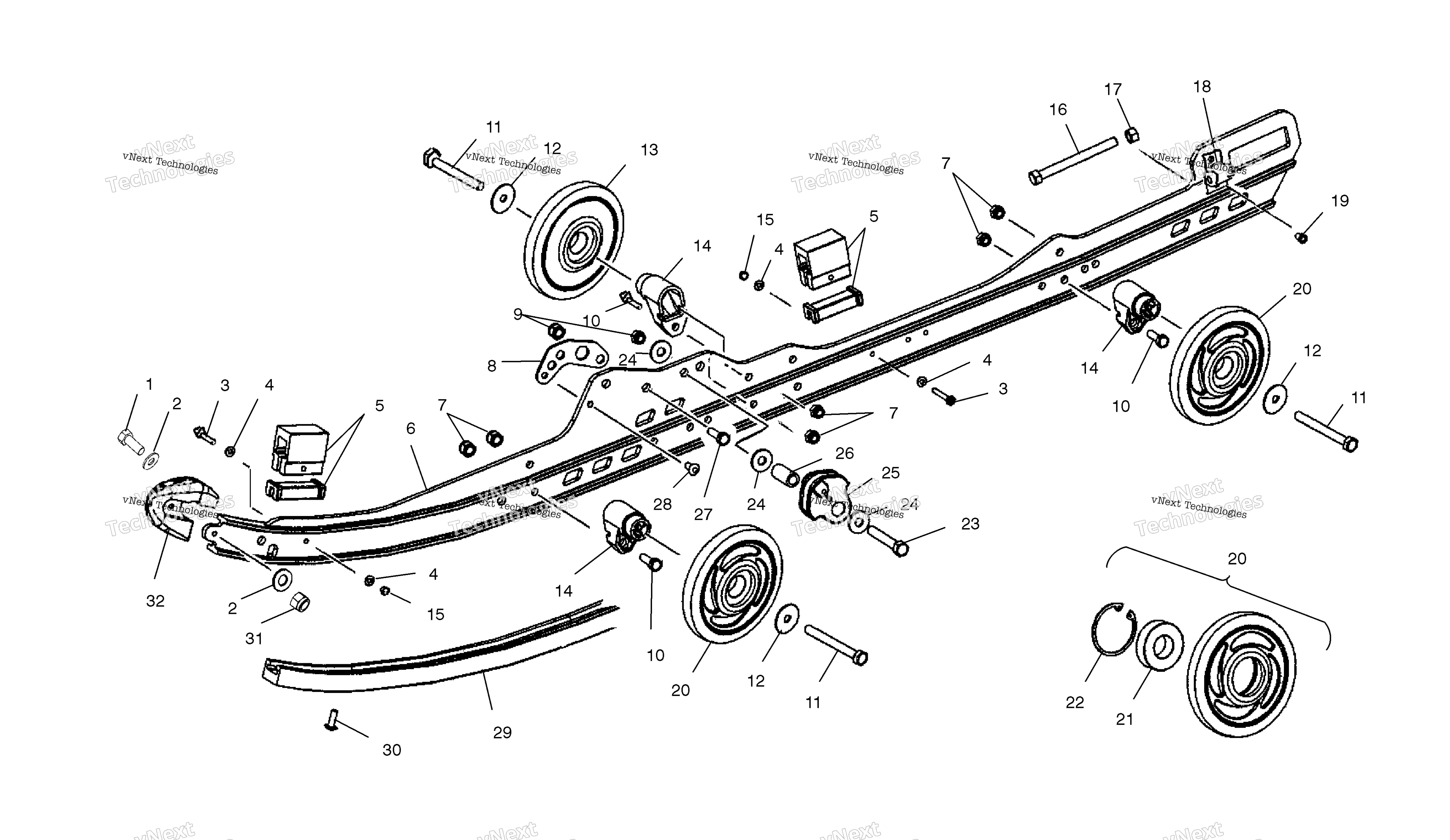Rail крепление подвеска S03nk7cs / As03nl7cs / As03nk8cs / As03nl8cs / As03nm8cs