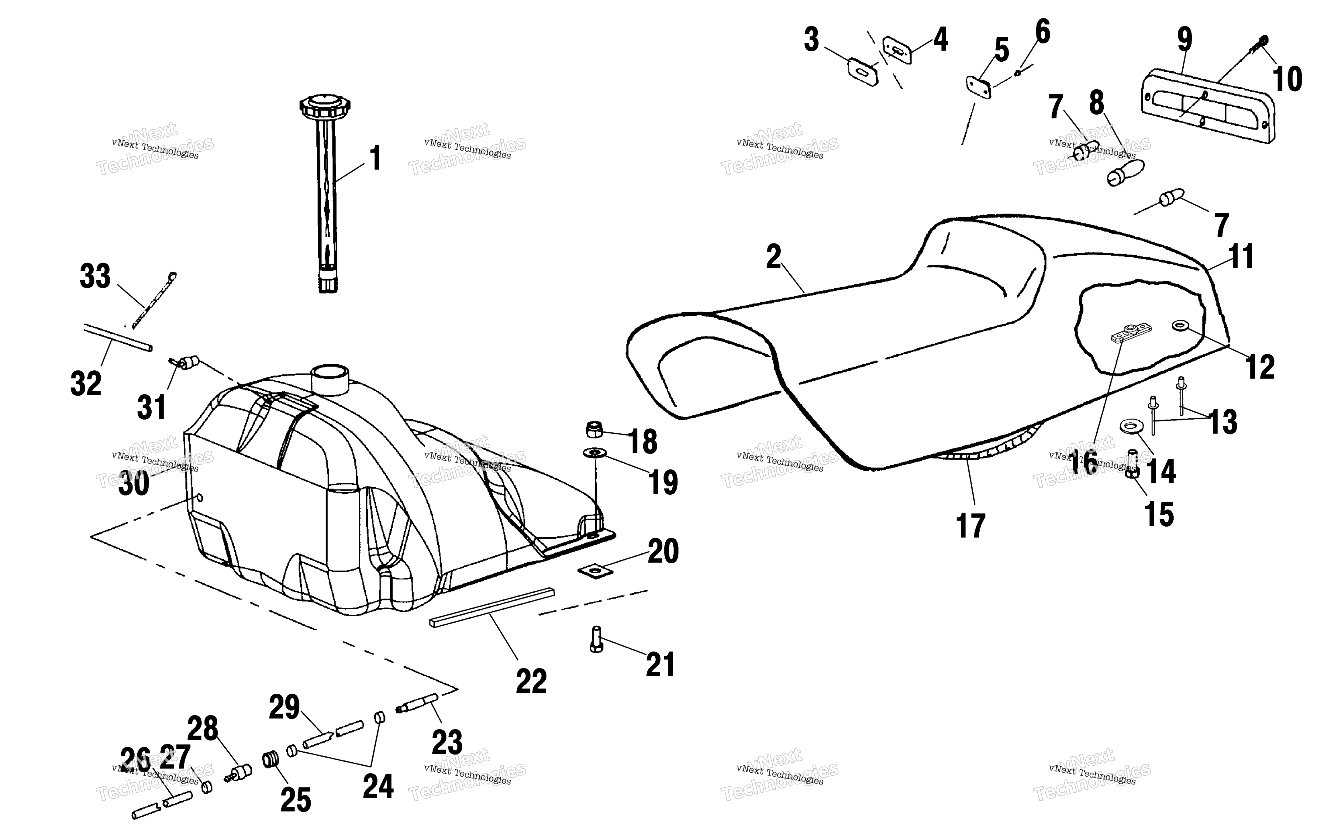 сиденье & топливный бак S03np7cs / 7Csa / 7Csb / 8Cs / 8Csa / 8Csbs03na7cs / 8Cs / 8Css03ne7cs / 8Cs