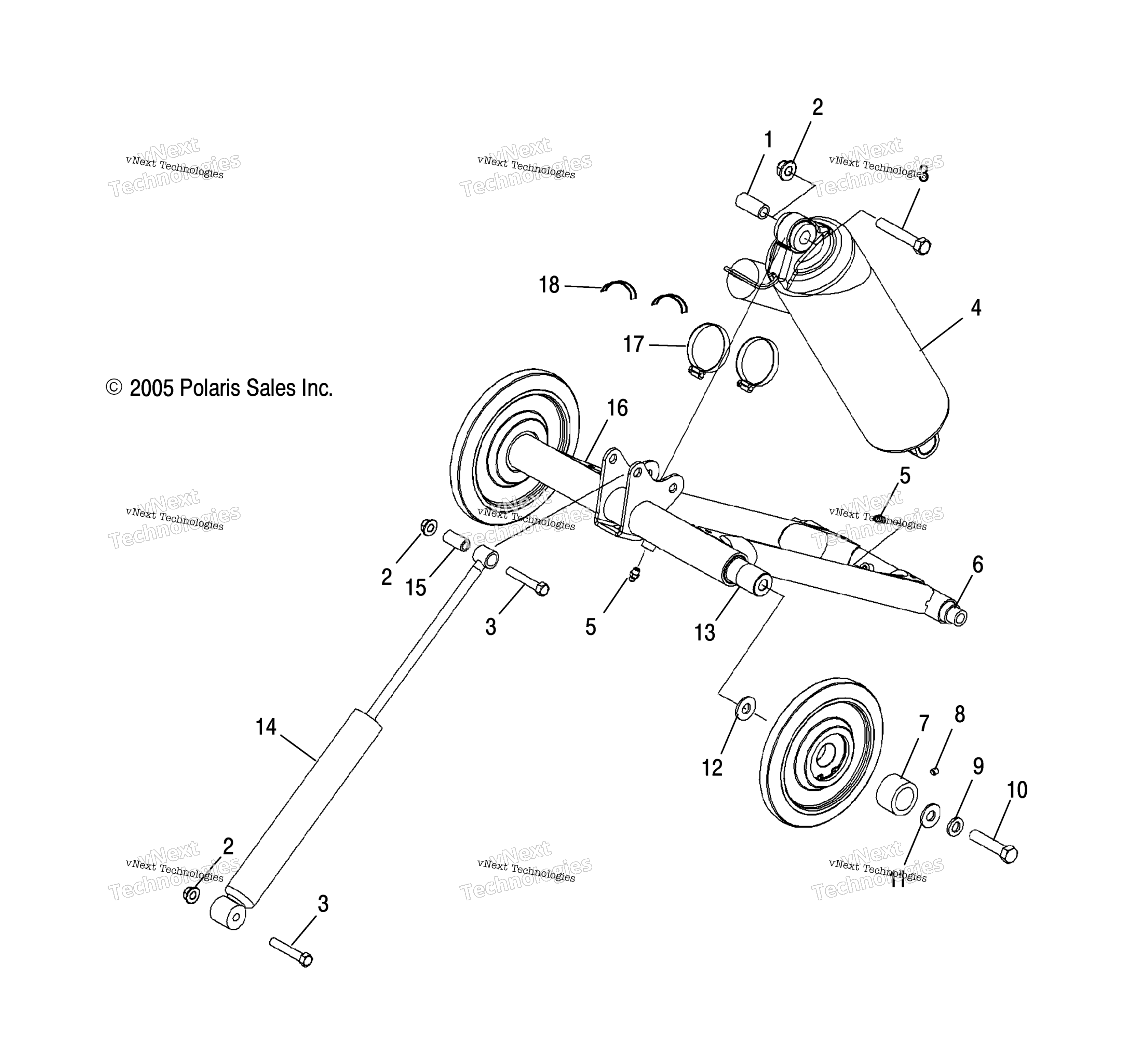 Torque Arm, задний (4997539753B13)