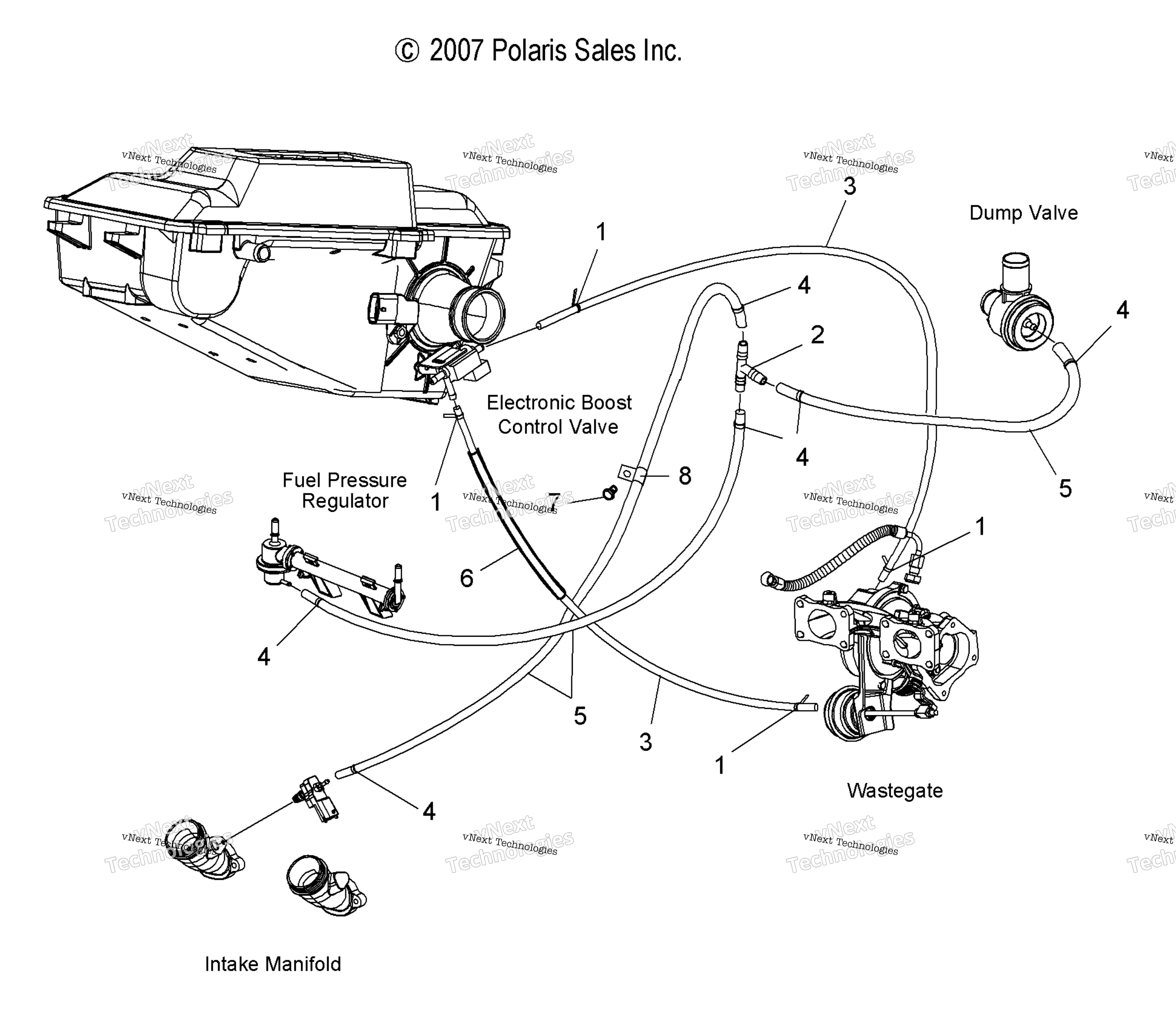 Engine, Reference Hoses S08pt7fs / Fe (49Snowhoses08iqtrbo)