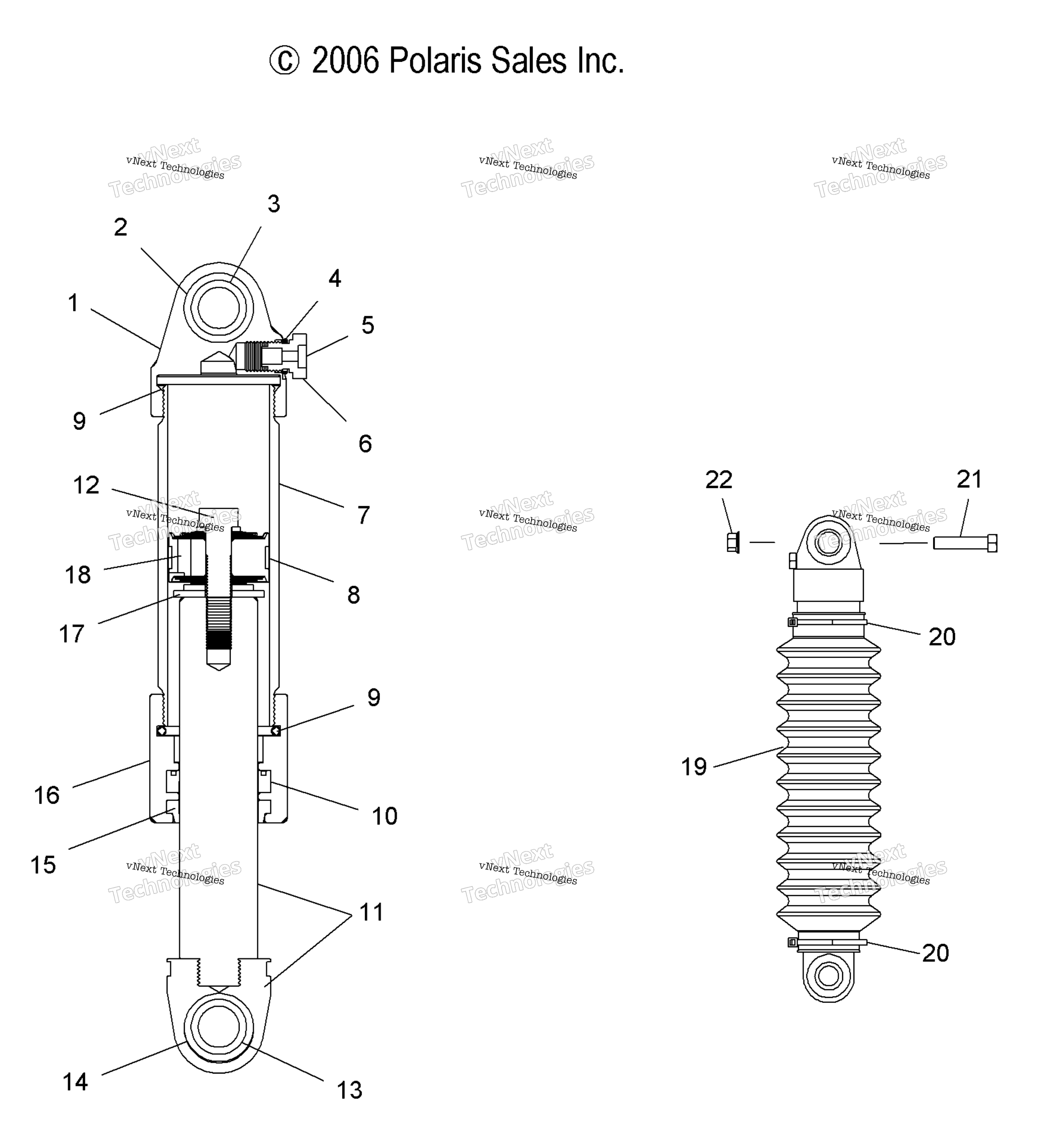 Suspension, Shock, передний Track (Dragon) (49Snowshockfront)