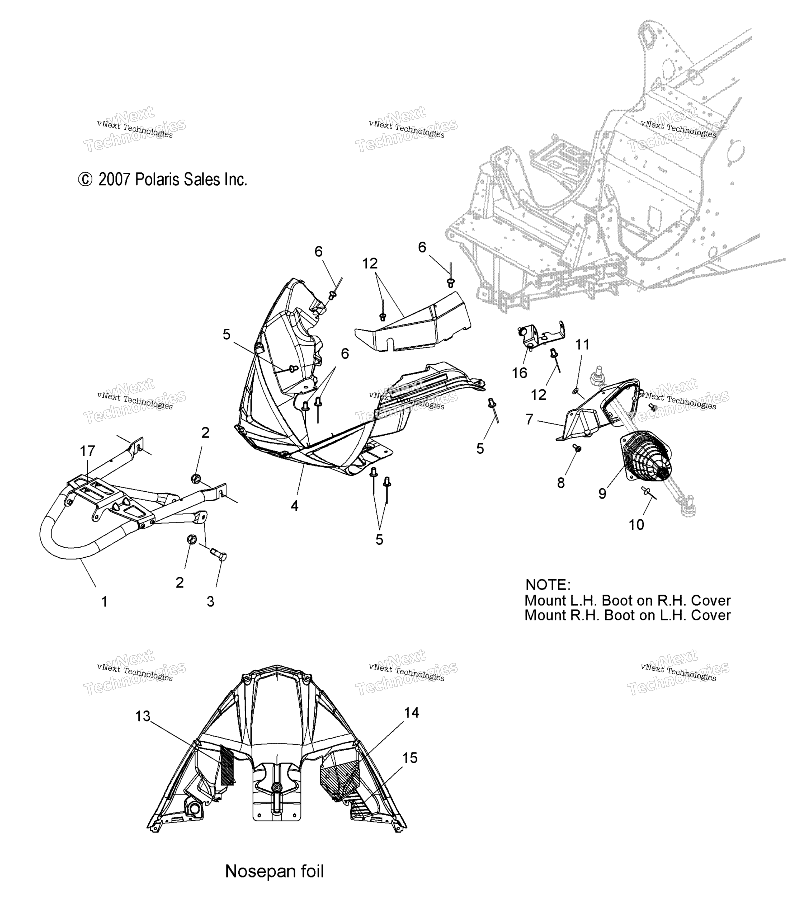 Body, передний Bumper, Nosepan & тяга стержень чехол (49Snowbumper08800rmk)