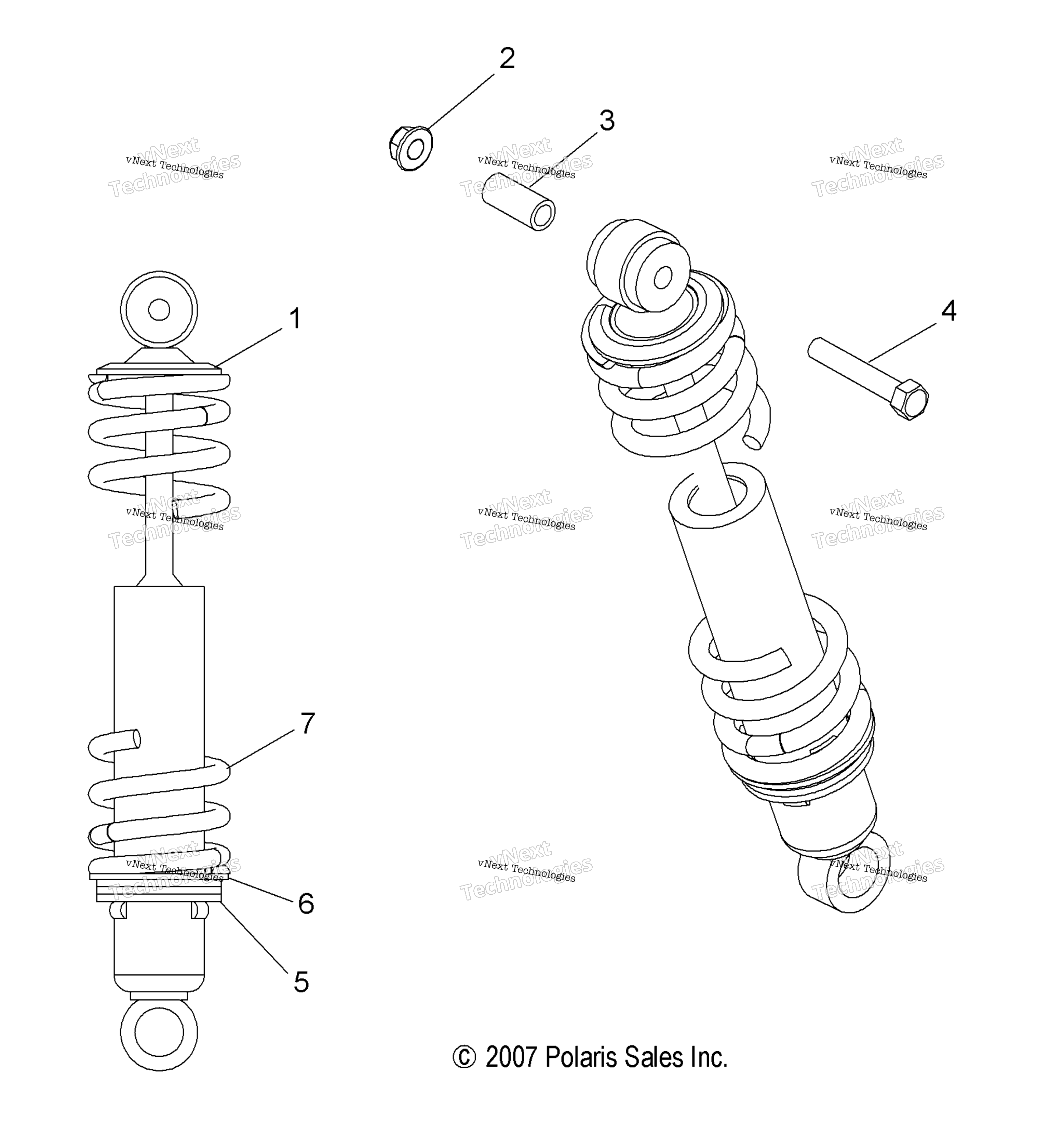 Suspension, Shock, передний Track (Lx) S08pd7fs (49Snowshockfront)