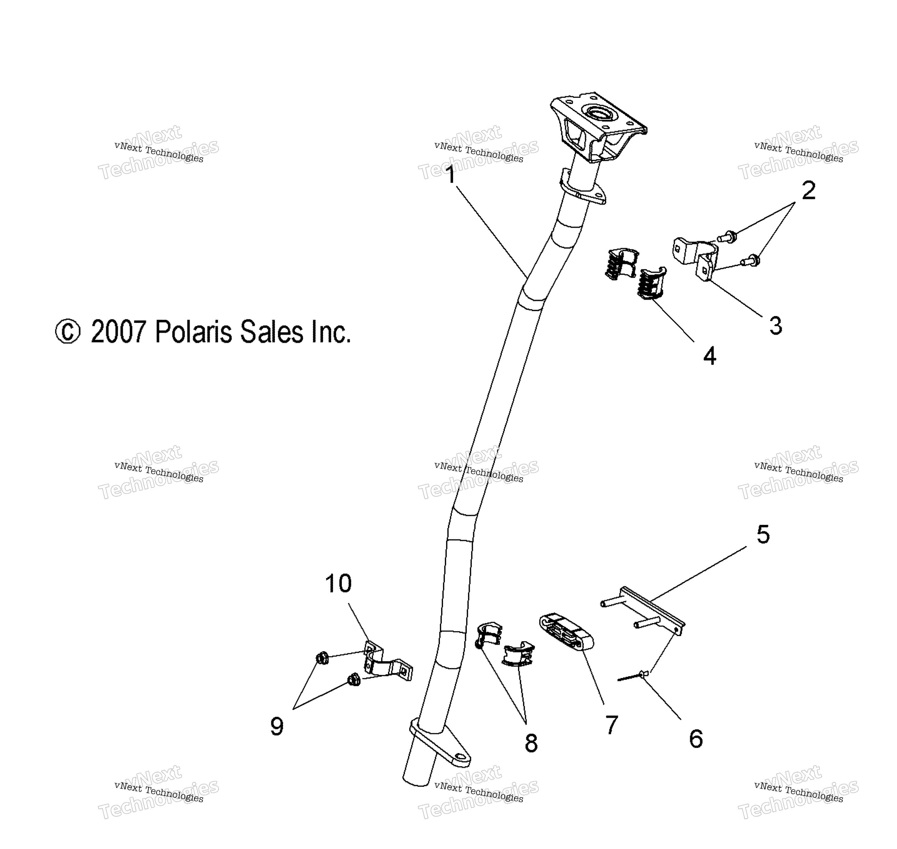 Рулевое управление Post, Assembly (49Snowsteeringpost08800rmk)