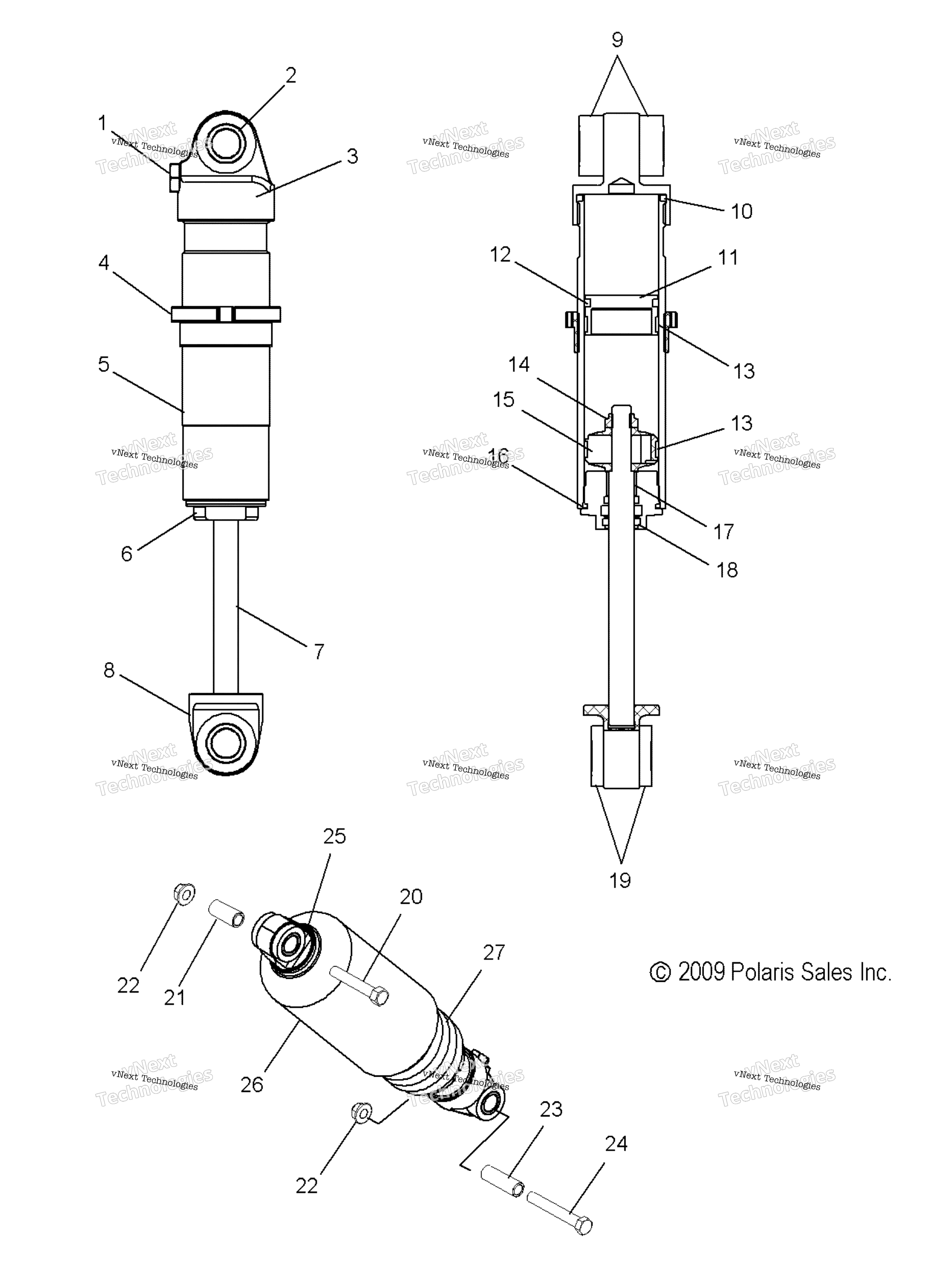 Suspension, Shock, передний Track All Options (49Snowshockfront)