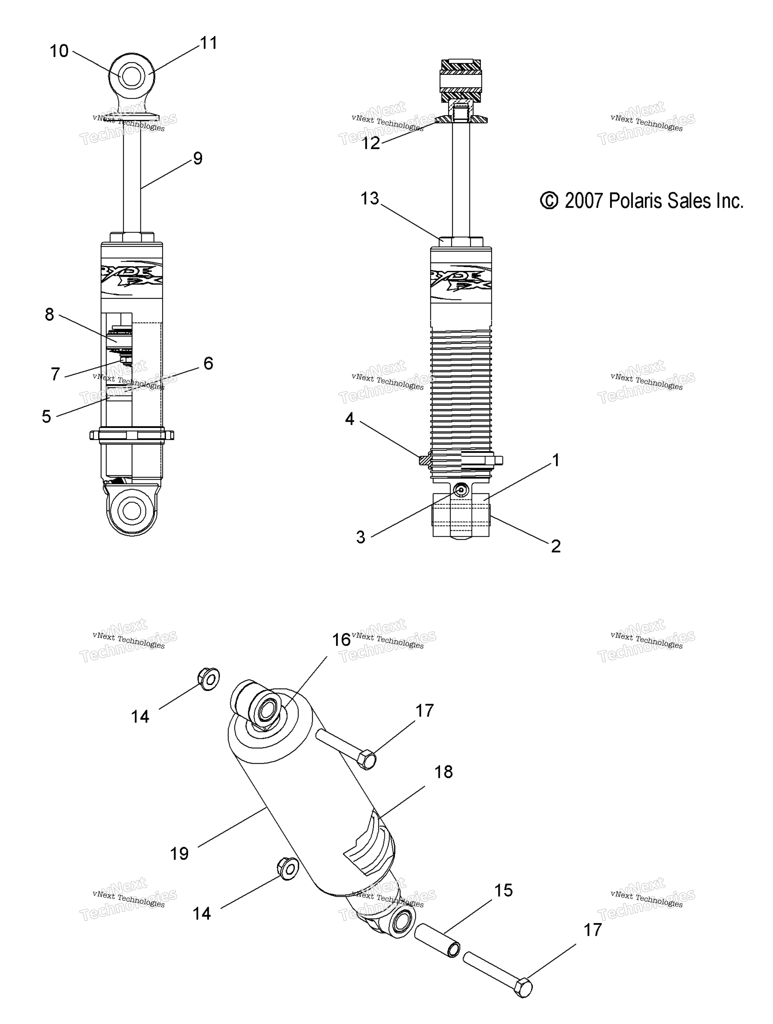 Suspension, Shock, передний Track (49Snowshockfront7043437)