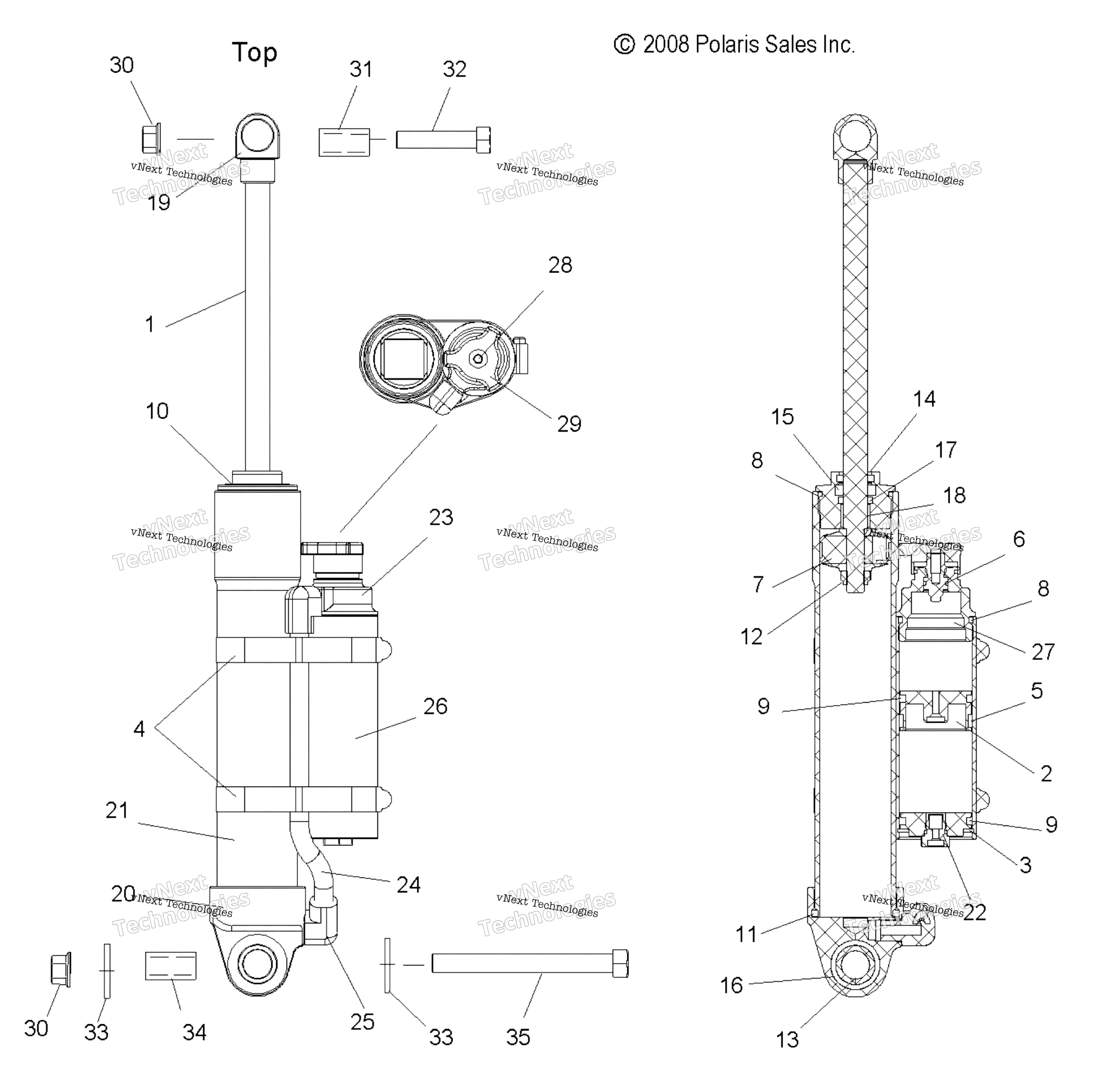 Suspension, Shock, задний Track (49Snowshockrear7043403)