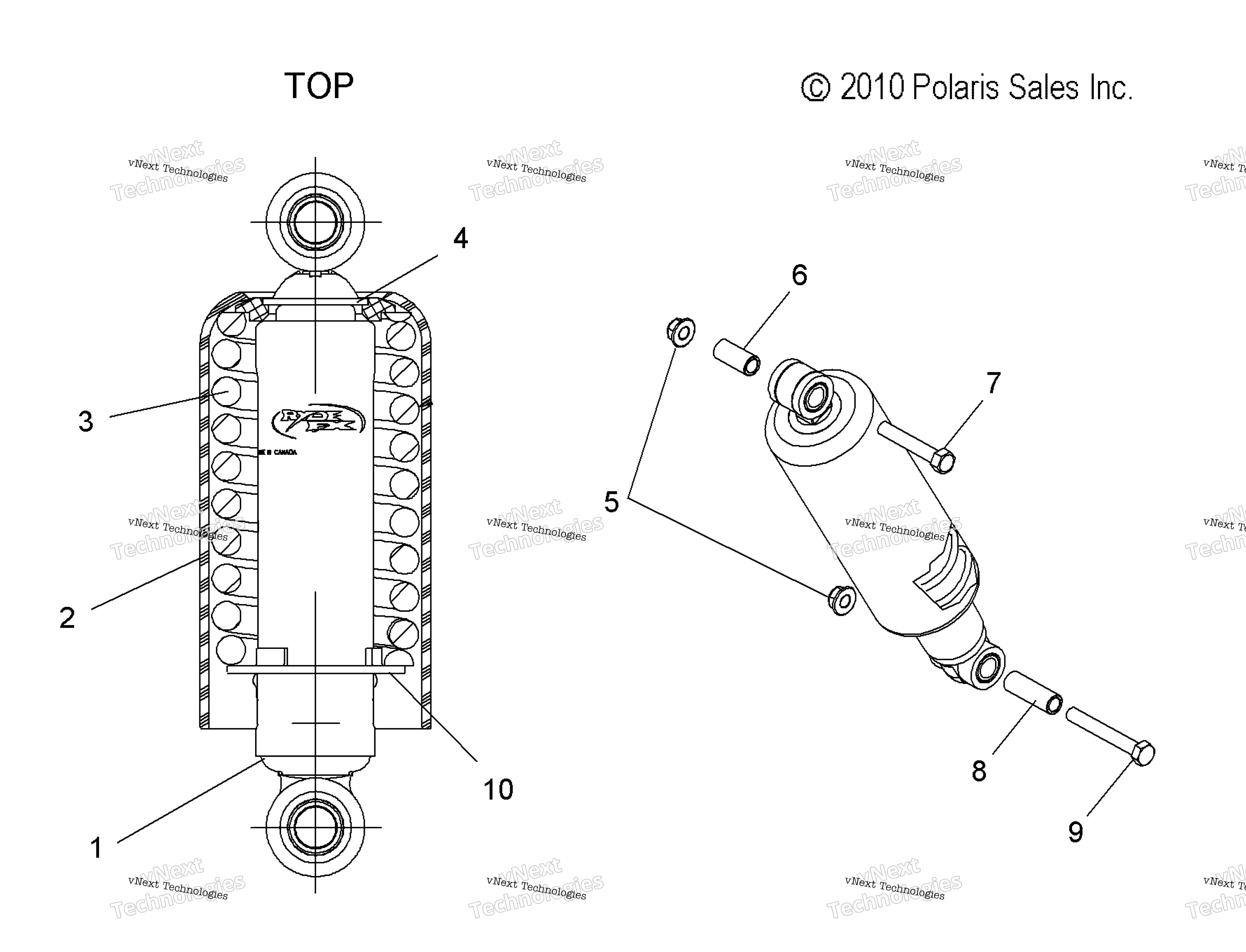 Suspension, Shock, передний Track (49Snowshockfront)