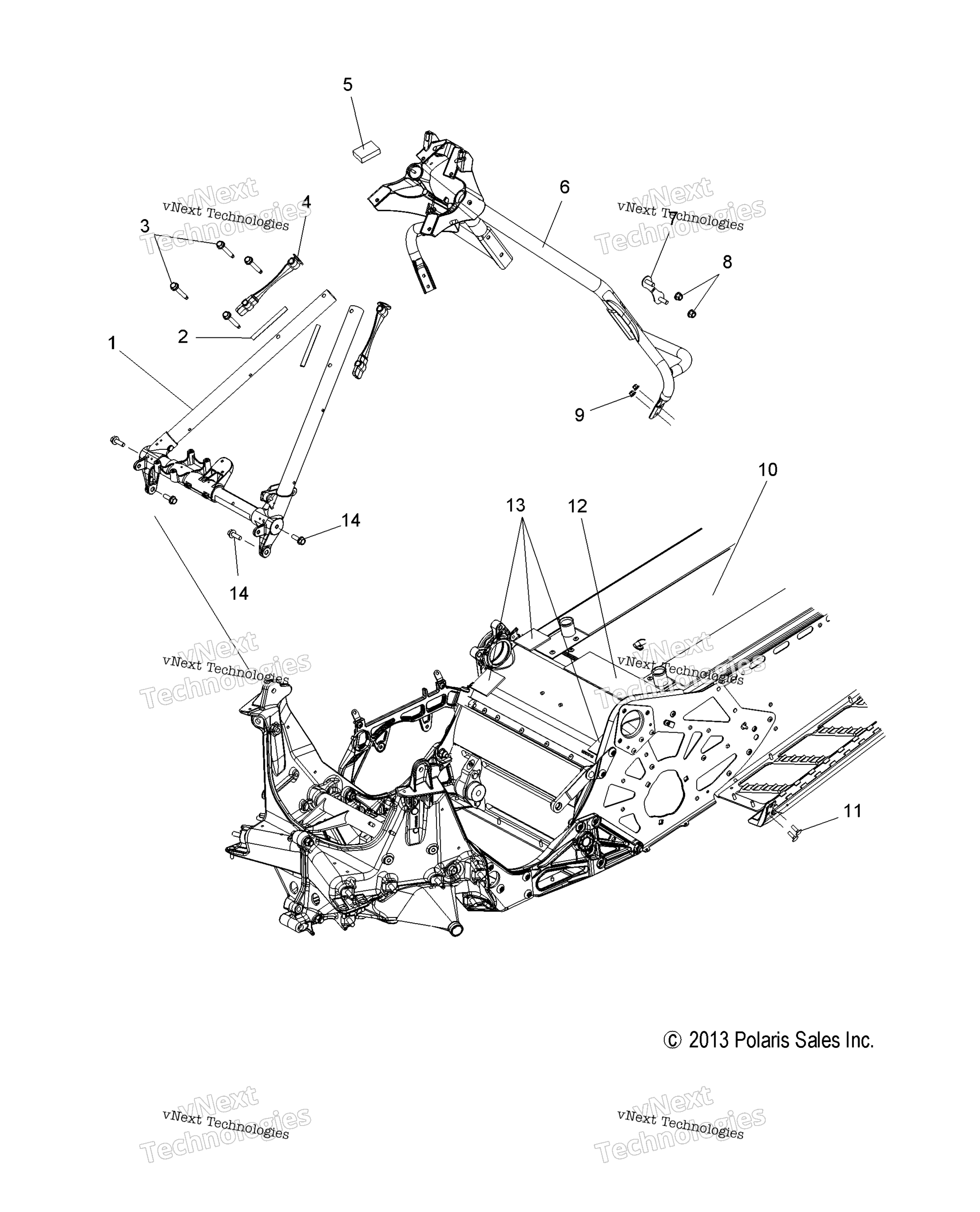 Chassis, Chassis Asm. & Over Structure S15cc6 / Cm6 All Options (49Snowchassisfrt214rmk155)