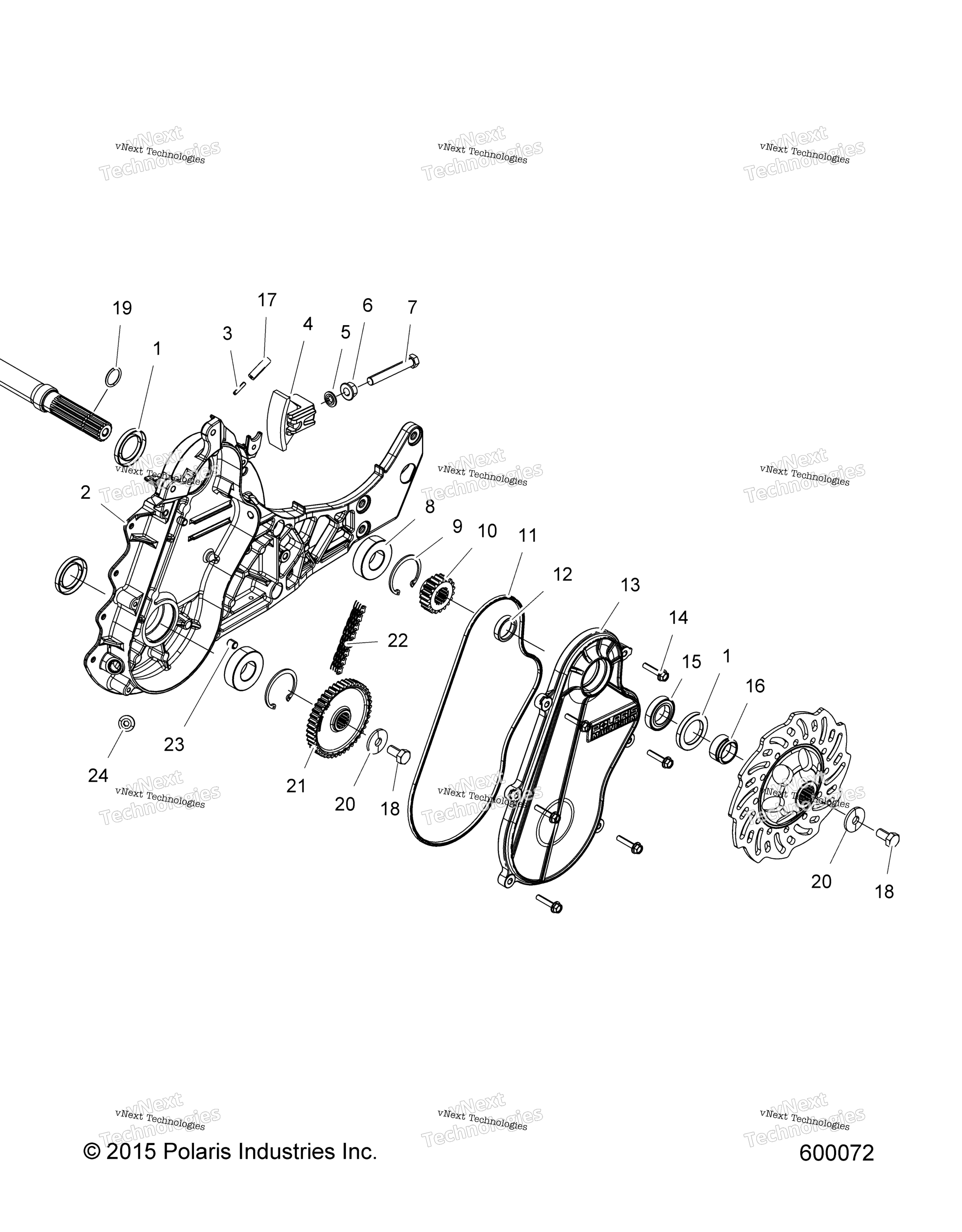 Привод Train, Chaincase S16ec8 3 Inch Track Option