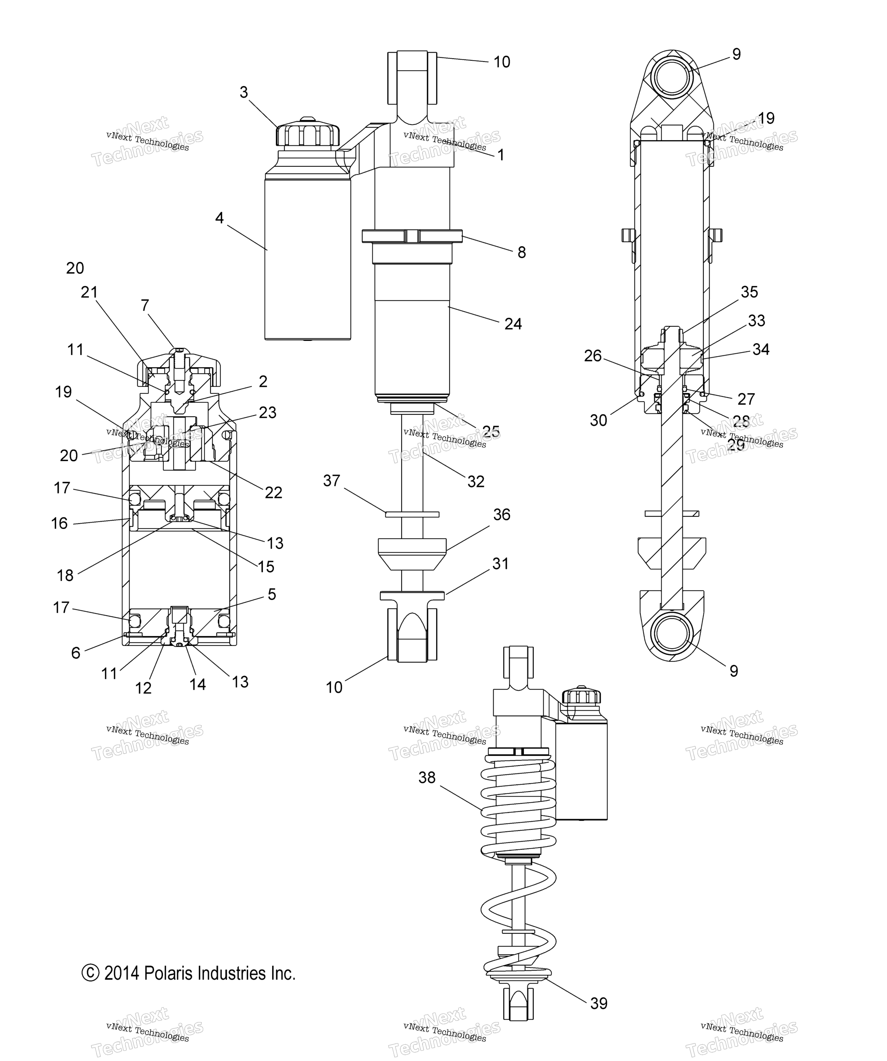Suspension, Shock, передний Track All Options (49Snowshockfront)