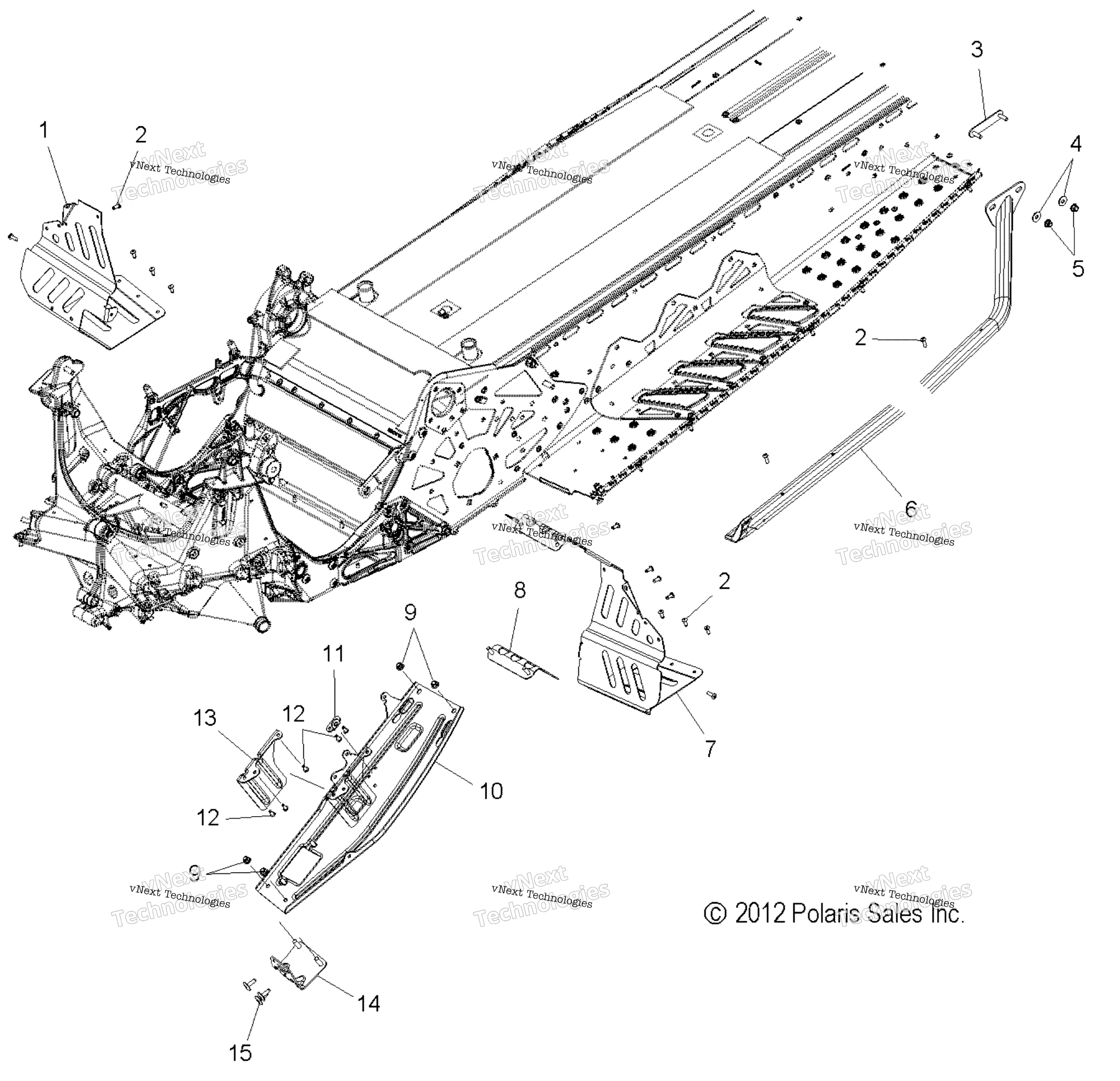 Chassis, сцепление защита & Footrests S16ck6 All Options (49Snowclutchguard13600rmk144)